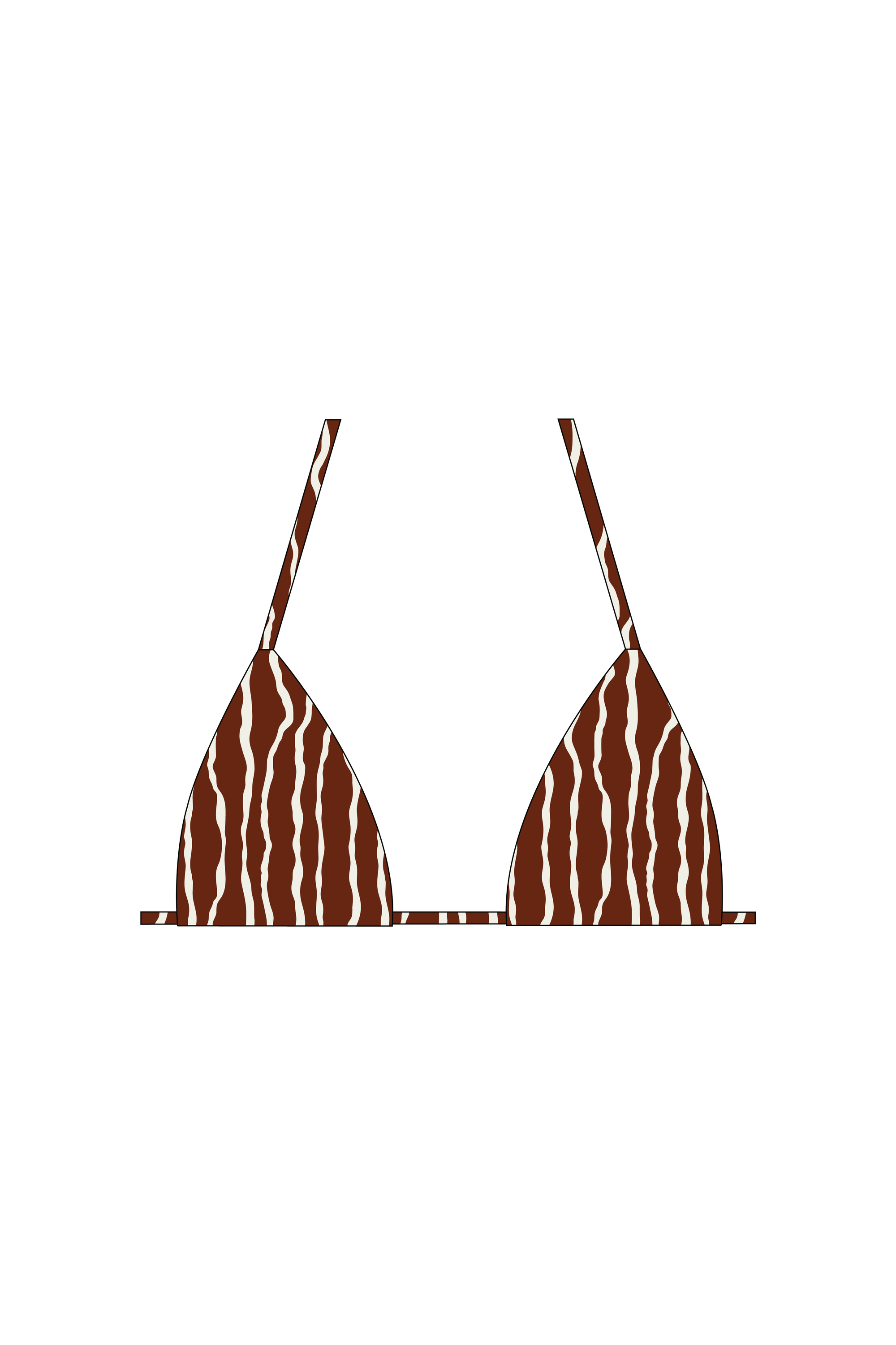 Brown Squiggle Tie Bikini Top