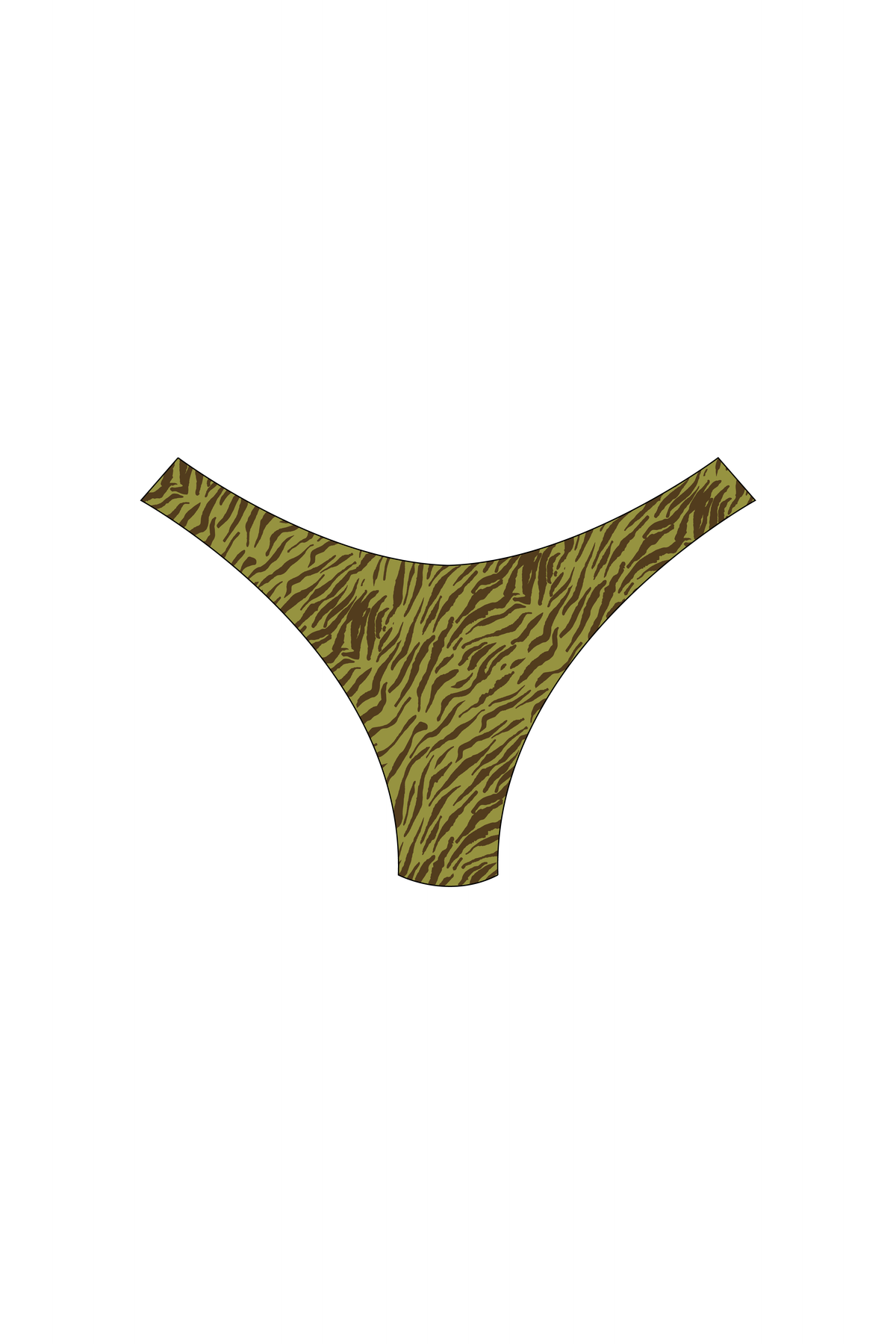 Green Zebra High-Leg Bikini Bottoms