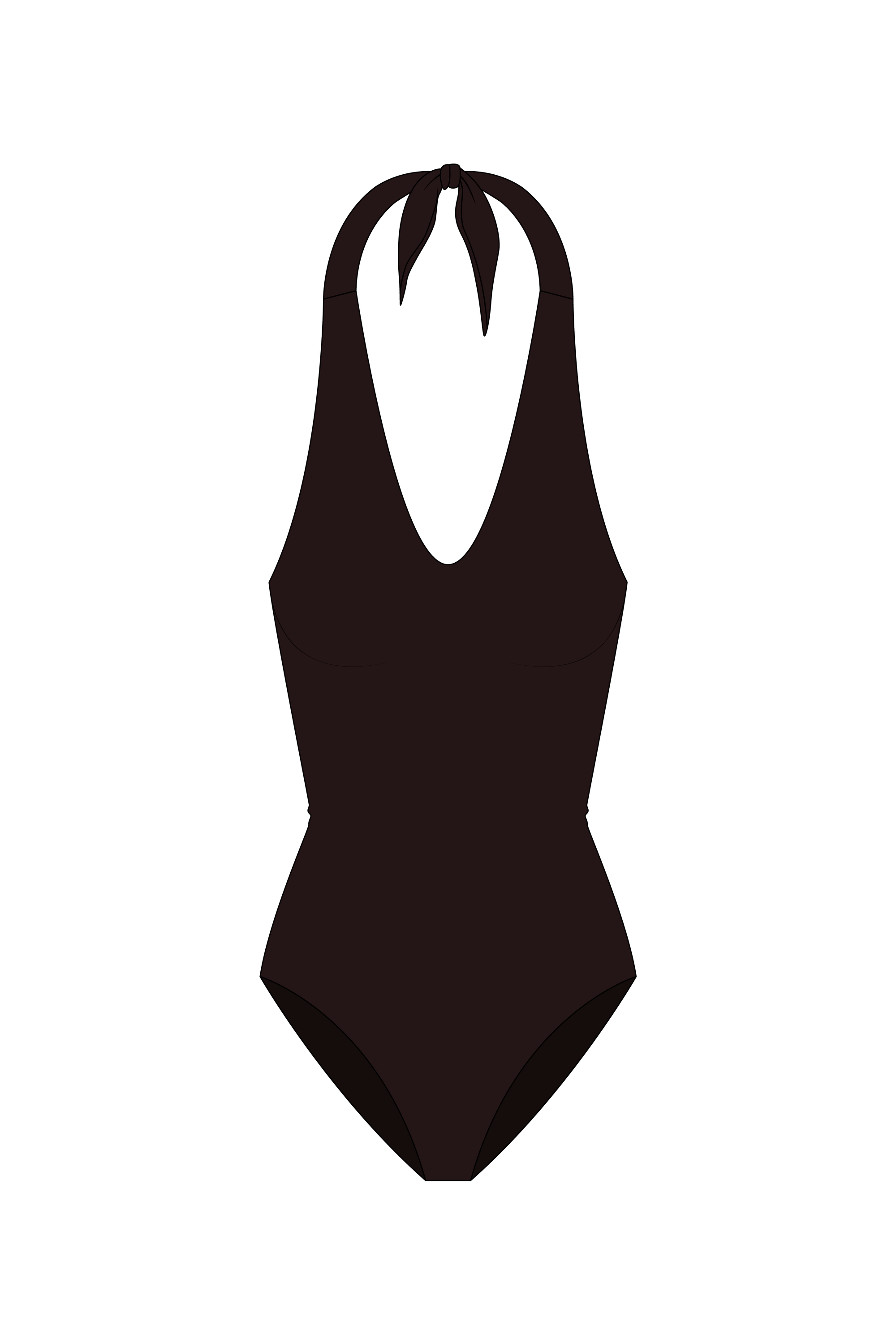 Brown Halter Neck One Piece