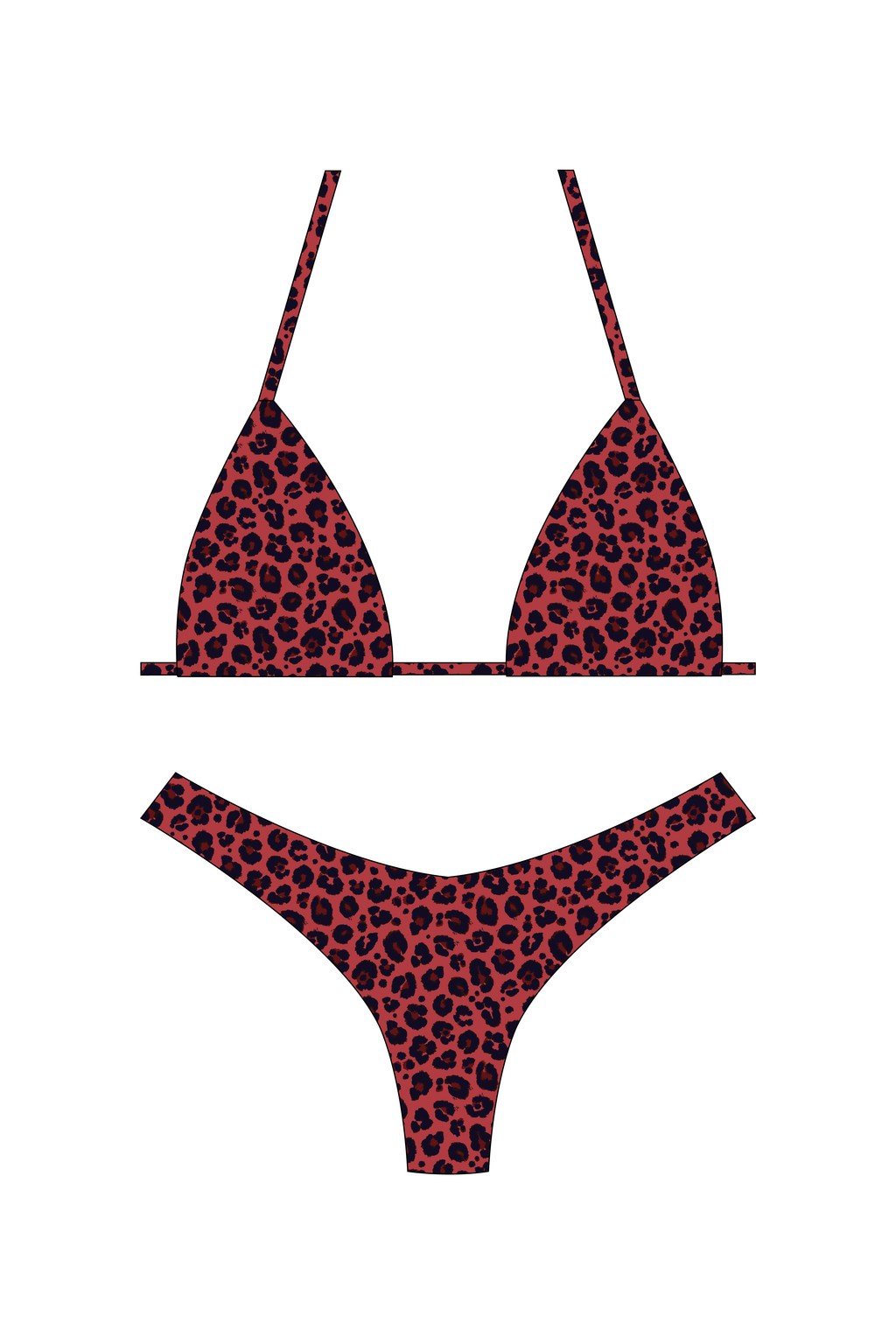 Red Leopard Bikini Set