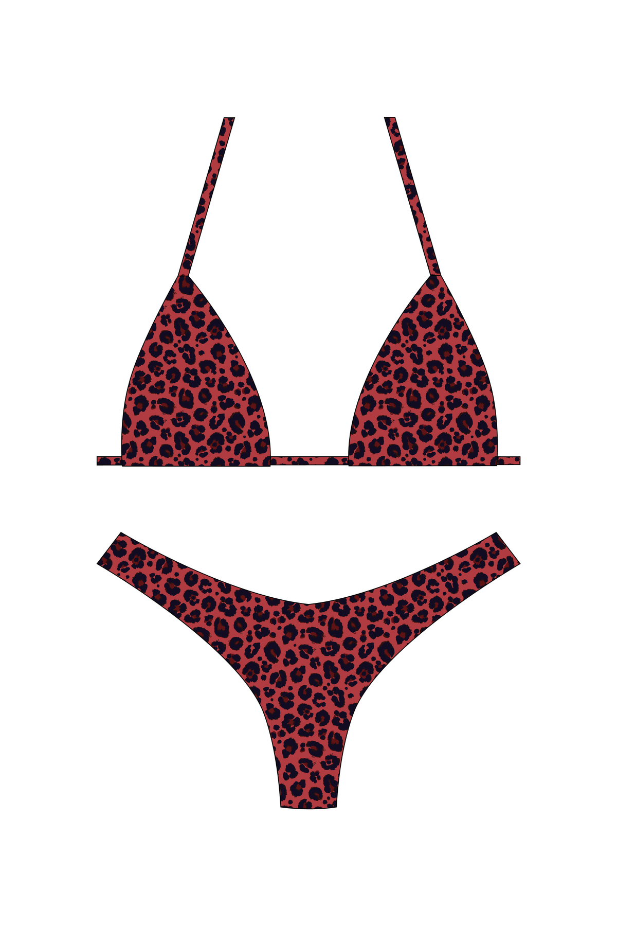 Red Leopard Bikini Set