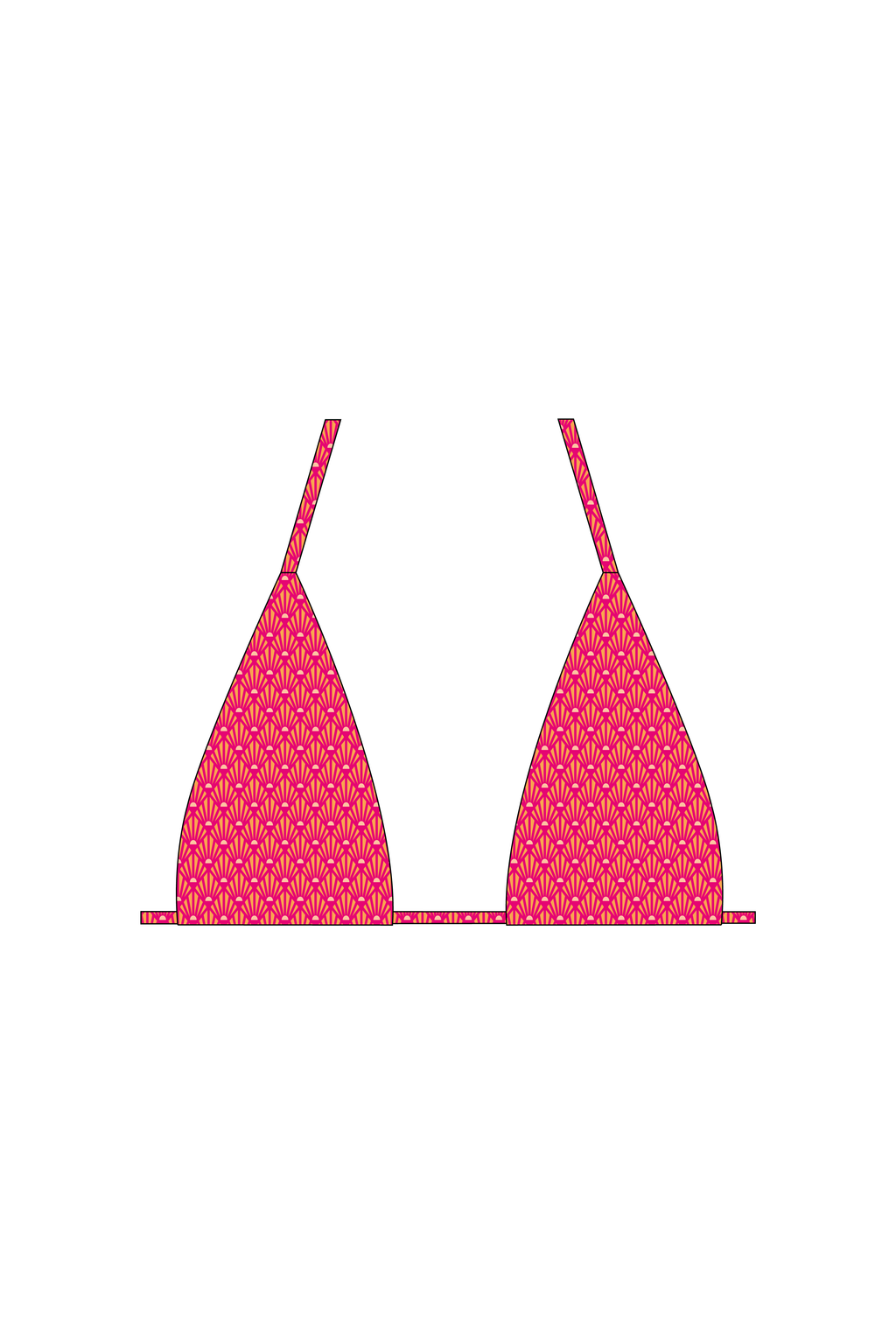 Red Sunrise Extra Length Tie Bikini Top