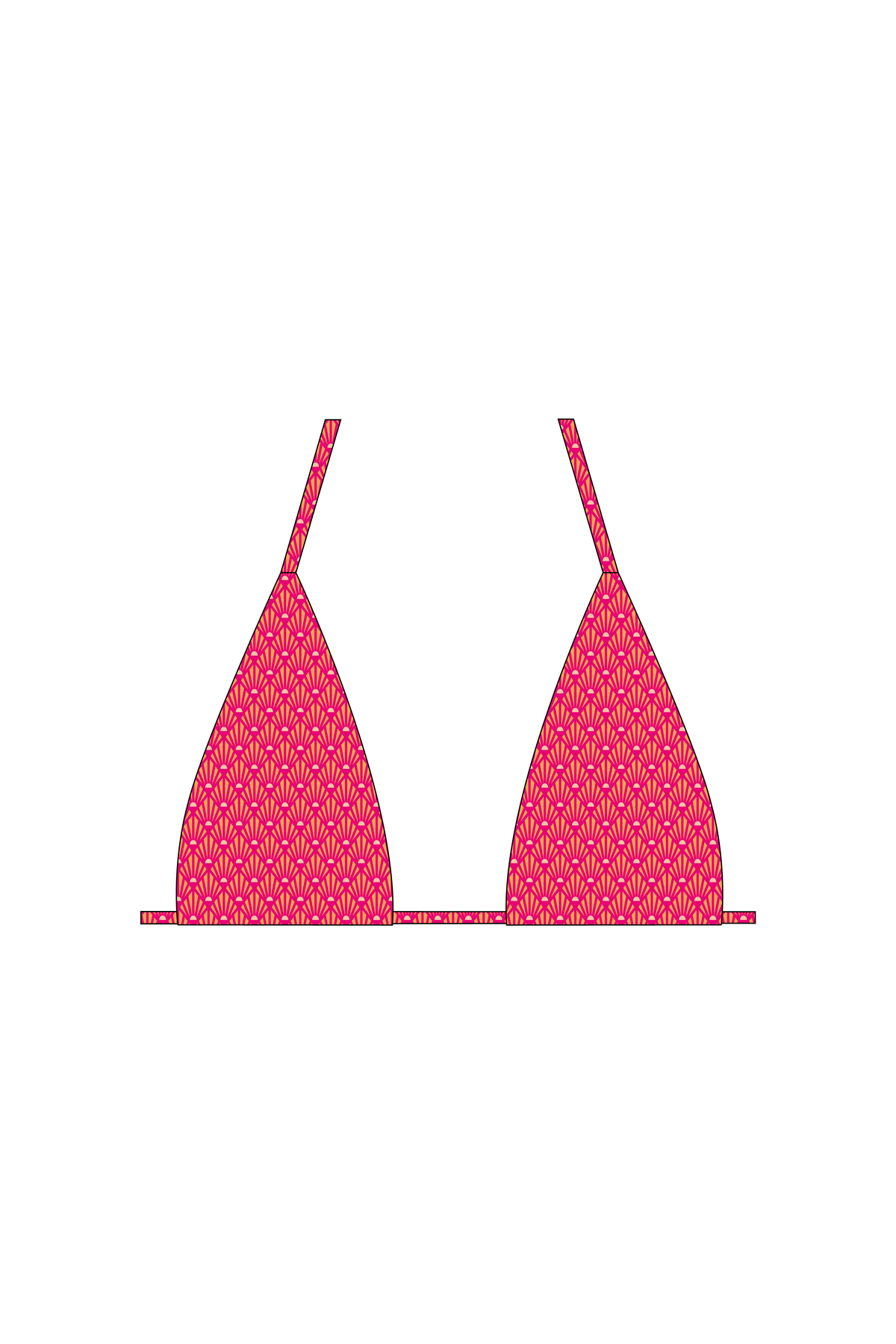 Red Sunrise Extra Length Tie Bikini Top