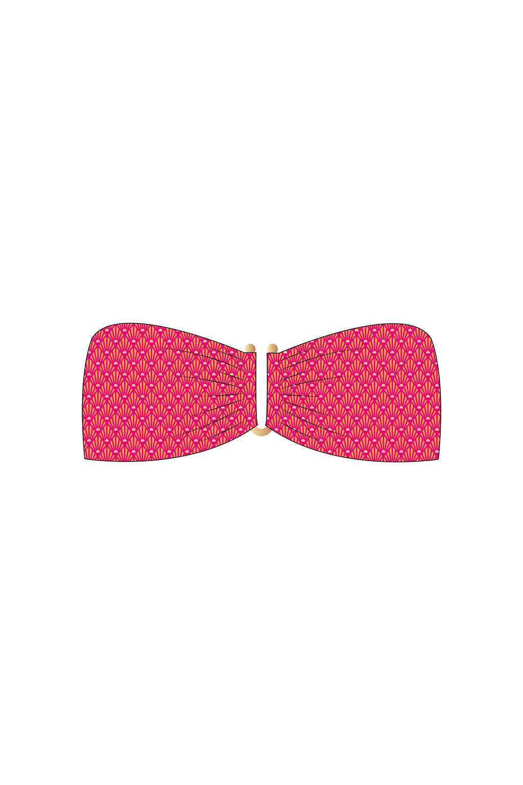 Red Sunrise Tube Bikini Top