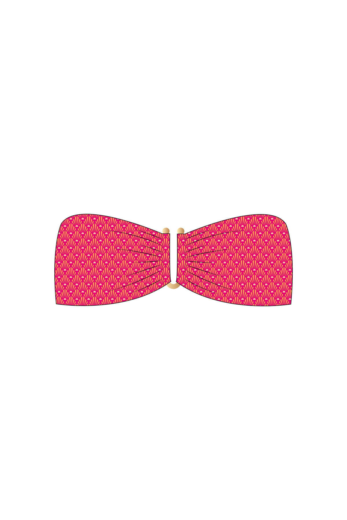 Red Sunrise Tube Bikini Top