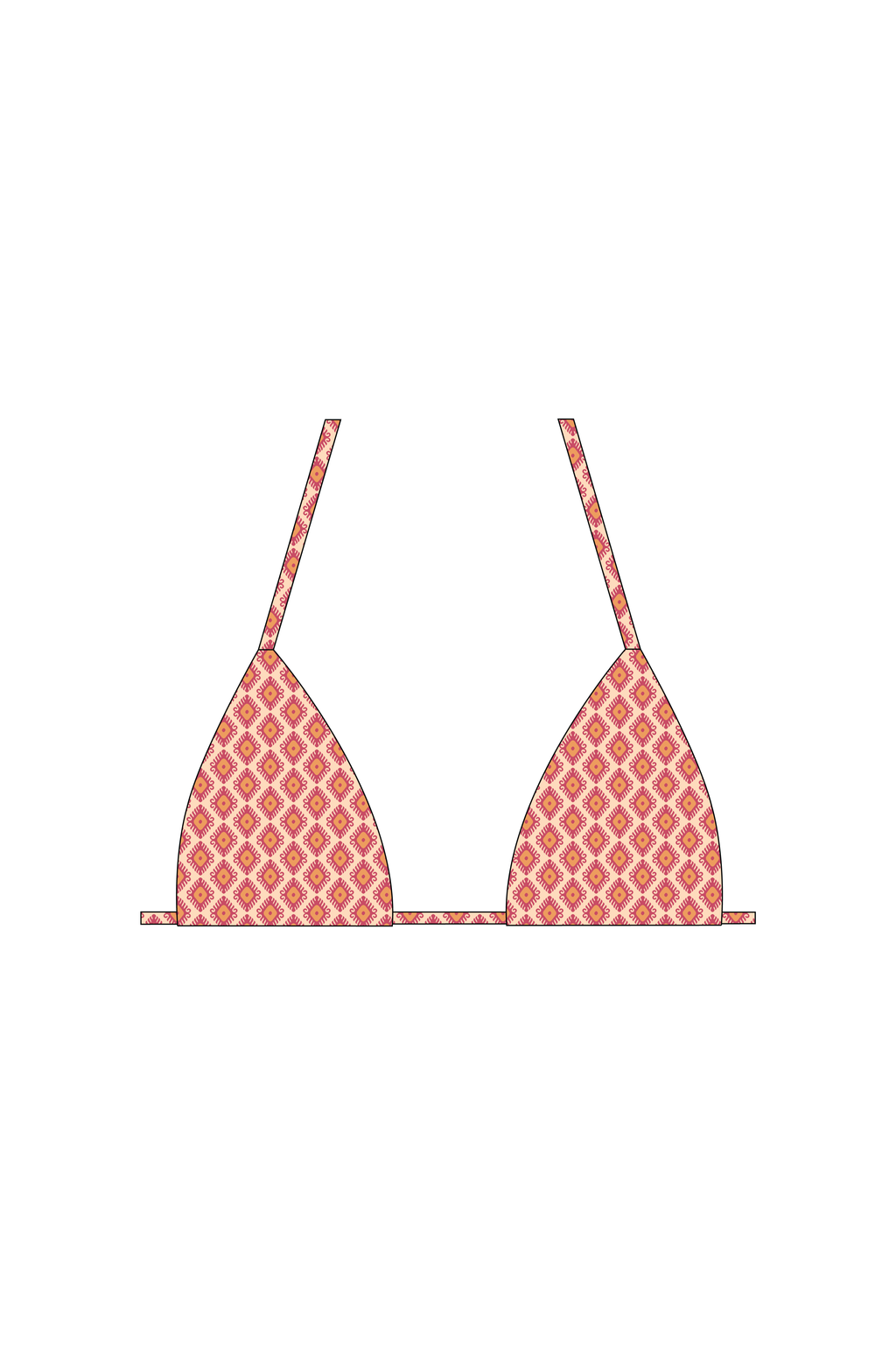 Pink Diamond Tie Bikini Top