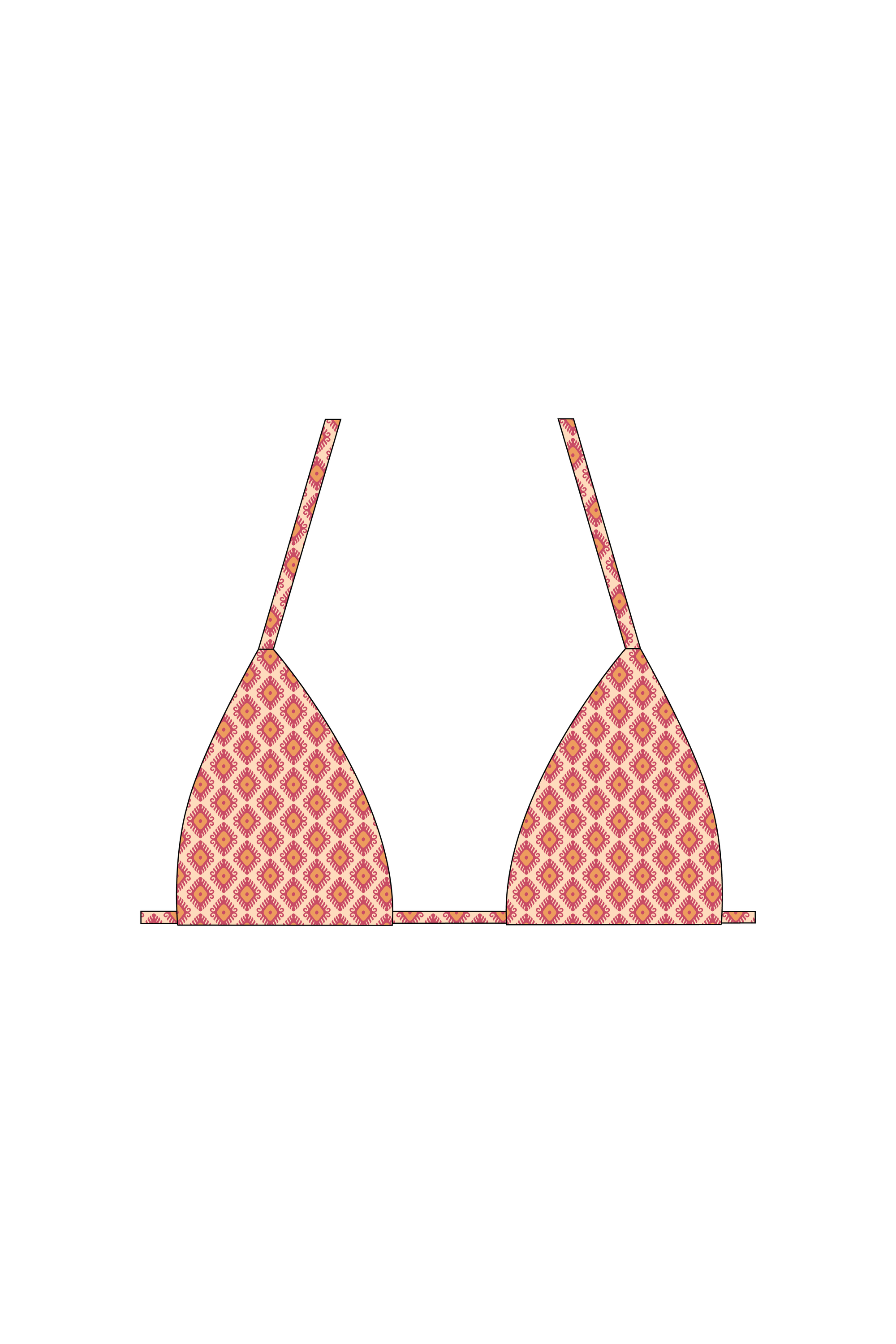 Pink Diamond Tie Bikini Top