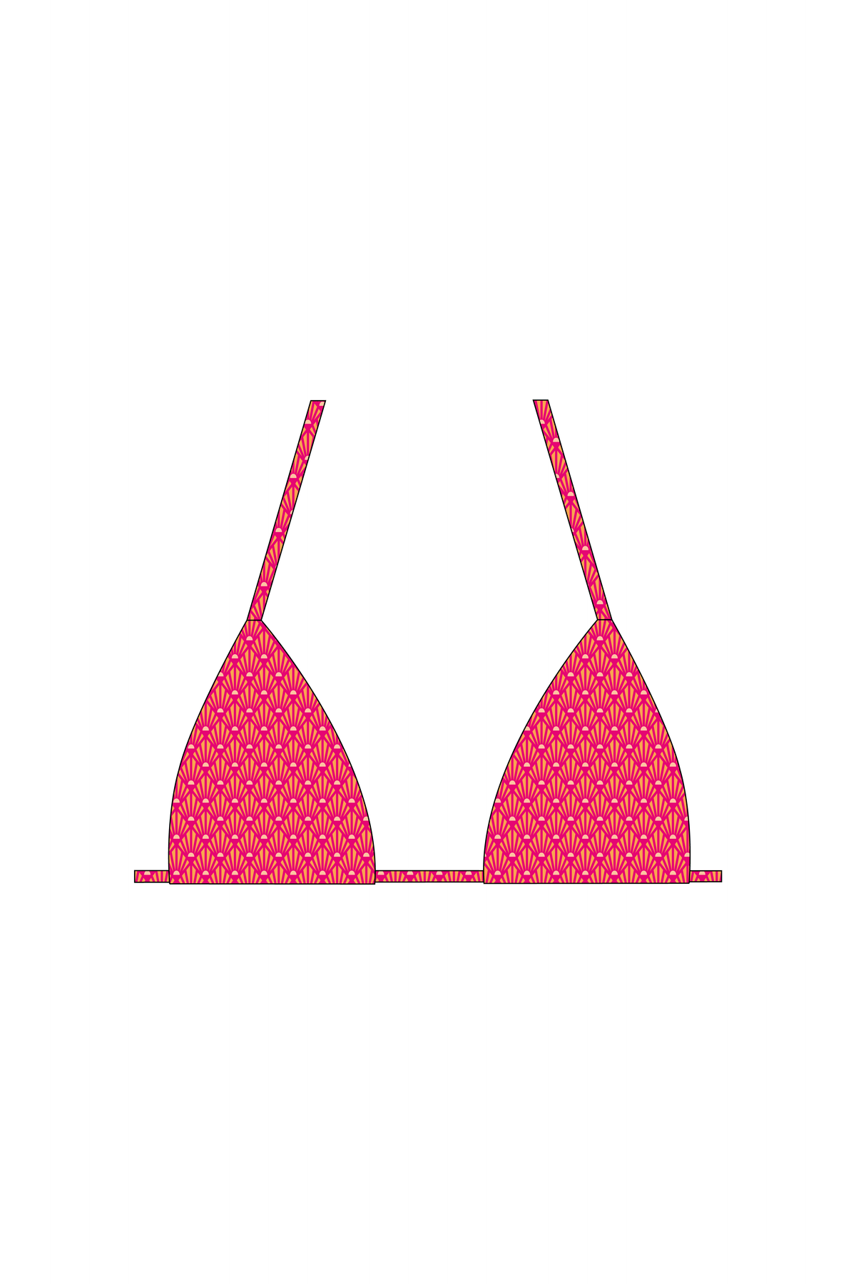 Red Sunrise Tie Bikini Top