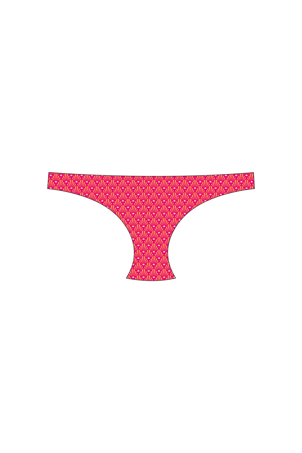 Red Sunrise Tanga Bikini Bottom