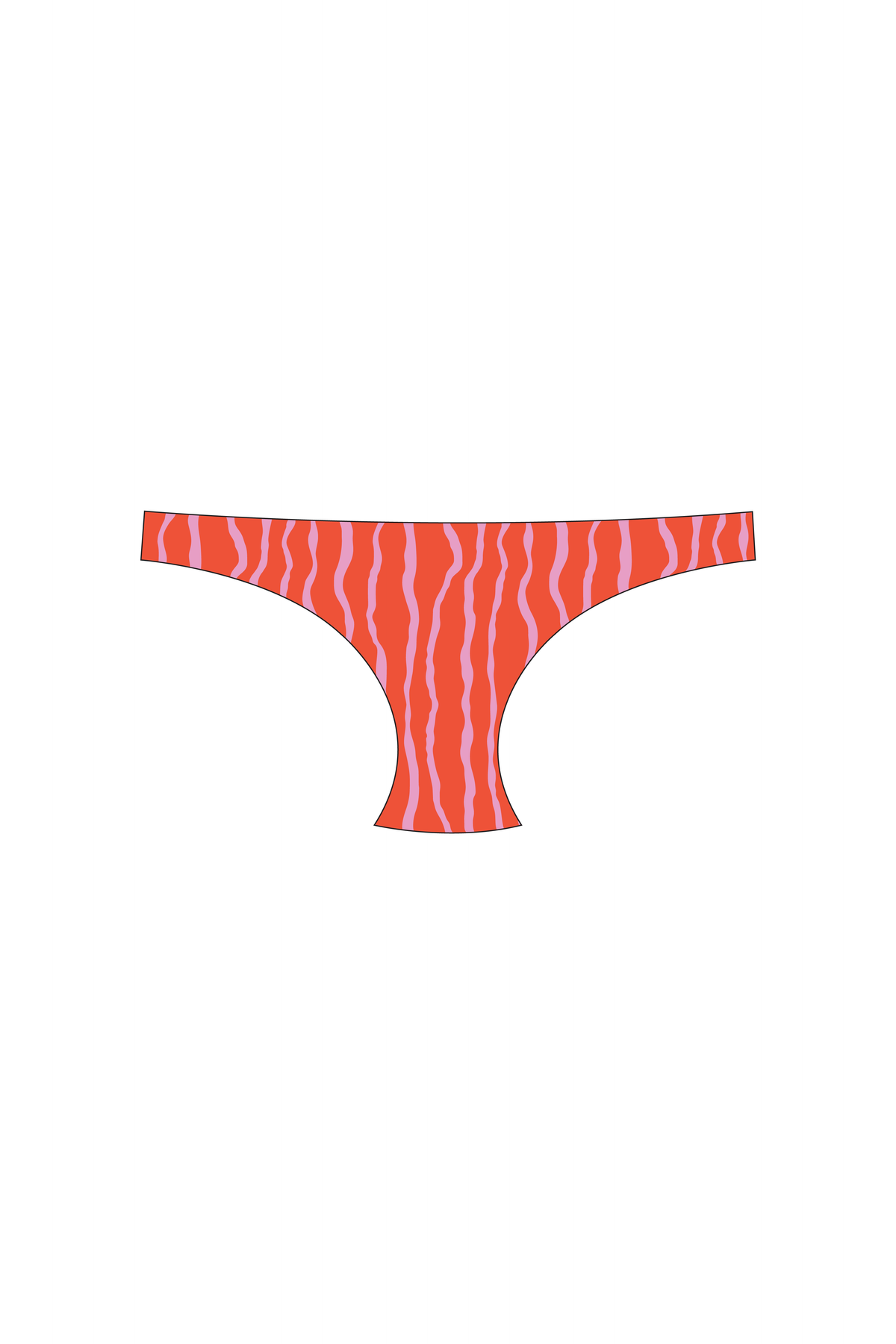 Pink & Orange Squiggle Tanga Bikini Bottom