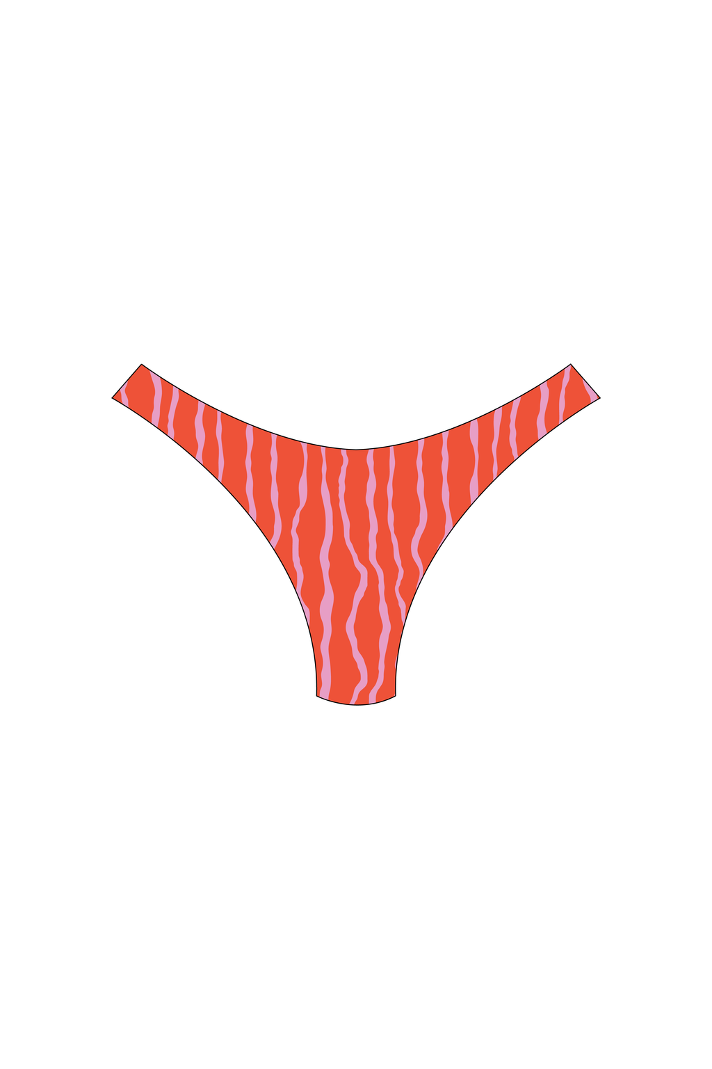 Pink & Orange Squiggle High-Leg Bikini Bottoms