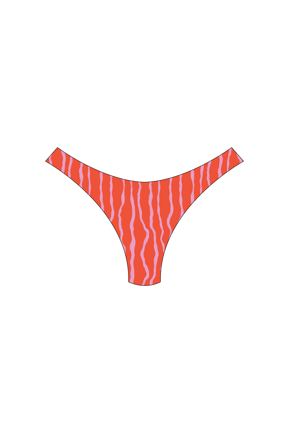 Pink & Orange Squiggle High-Leg Bikini Bottoms