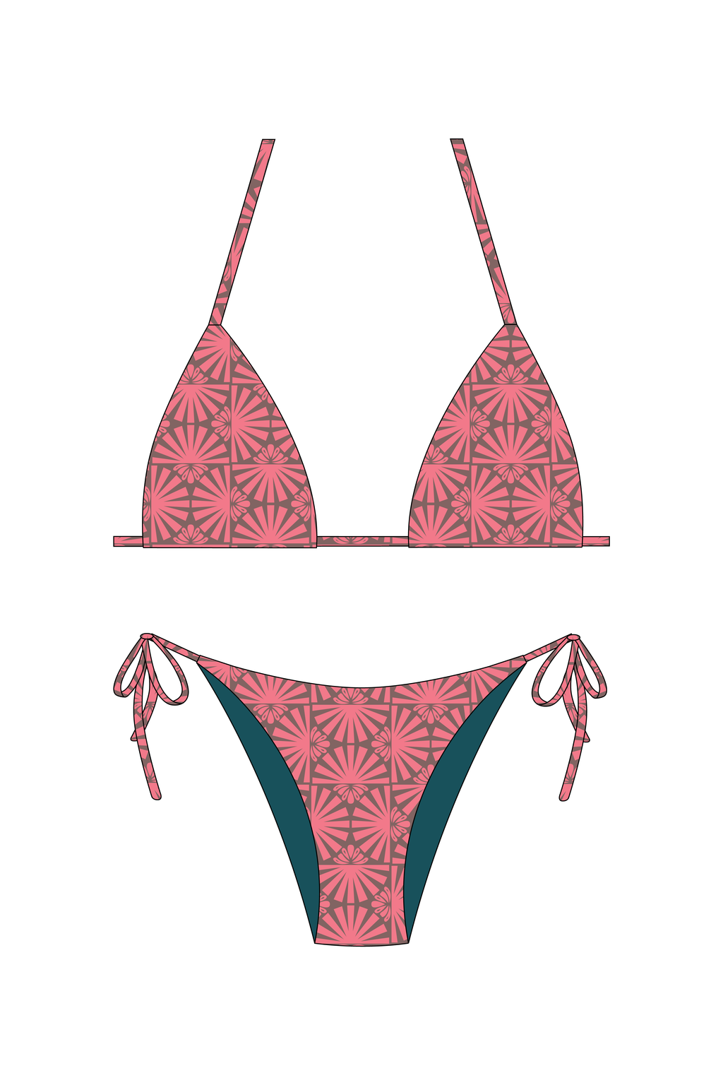 Pink Peacock Bikini Set