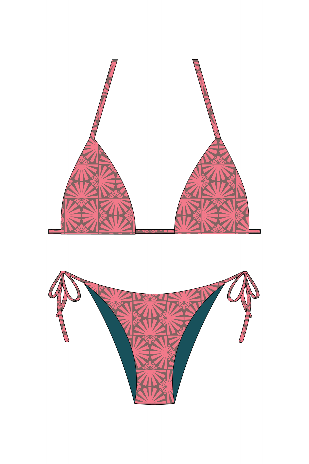 Pink Peacock Bikini Set