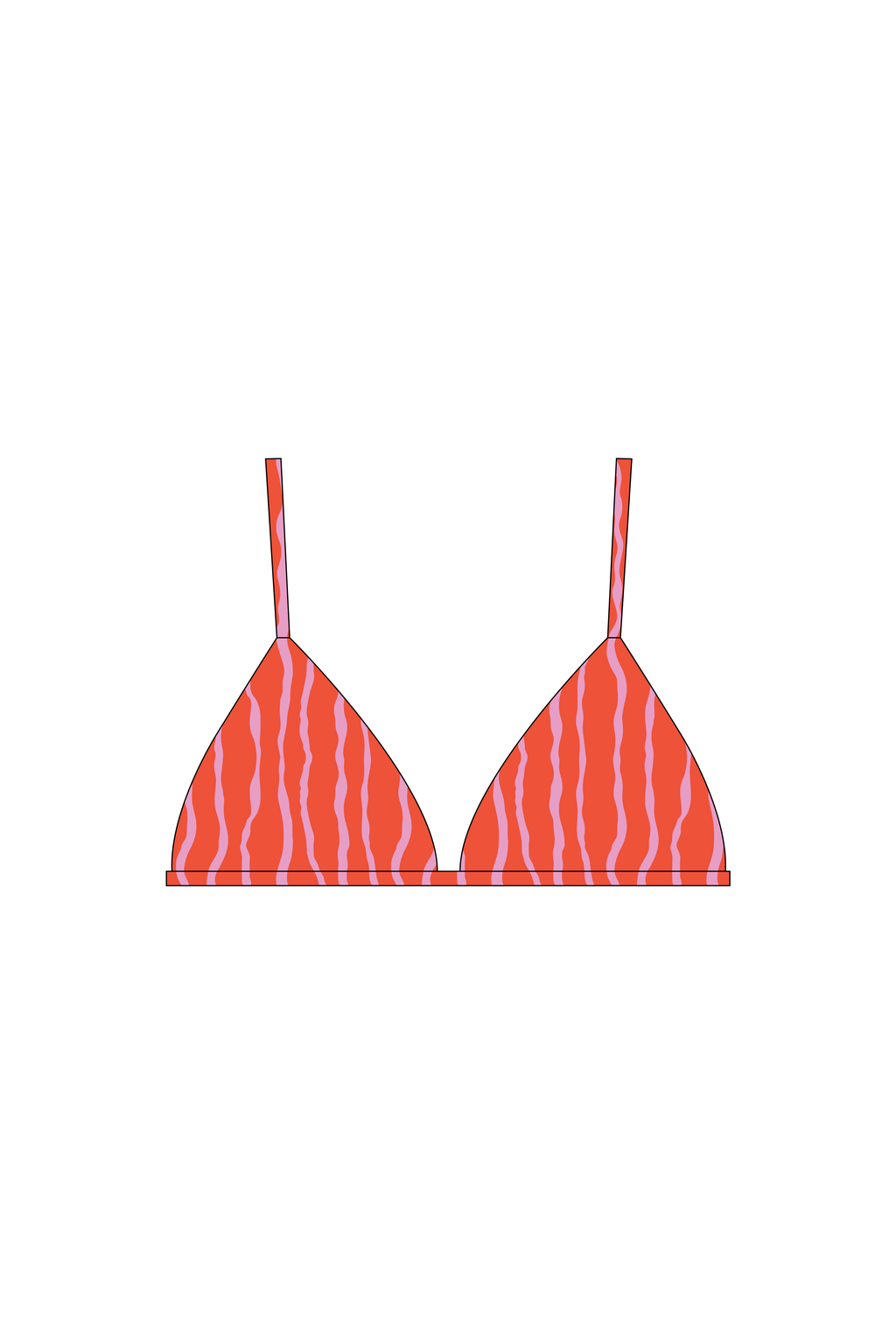 Pink & Orange Squiggle Brakini Bikini Top