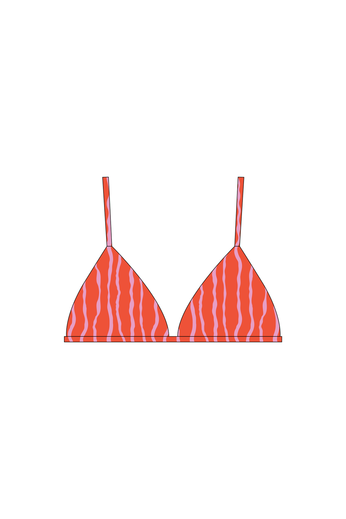 Pink & Orange Squiggle Brakini Bikini Top