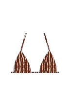 Brown Squiggle Tie Bikini Top
