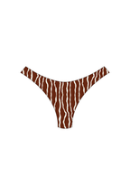 Brown Squiggle High-Leg Bikini Bottoms