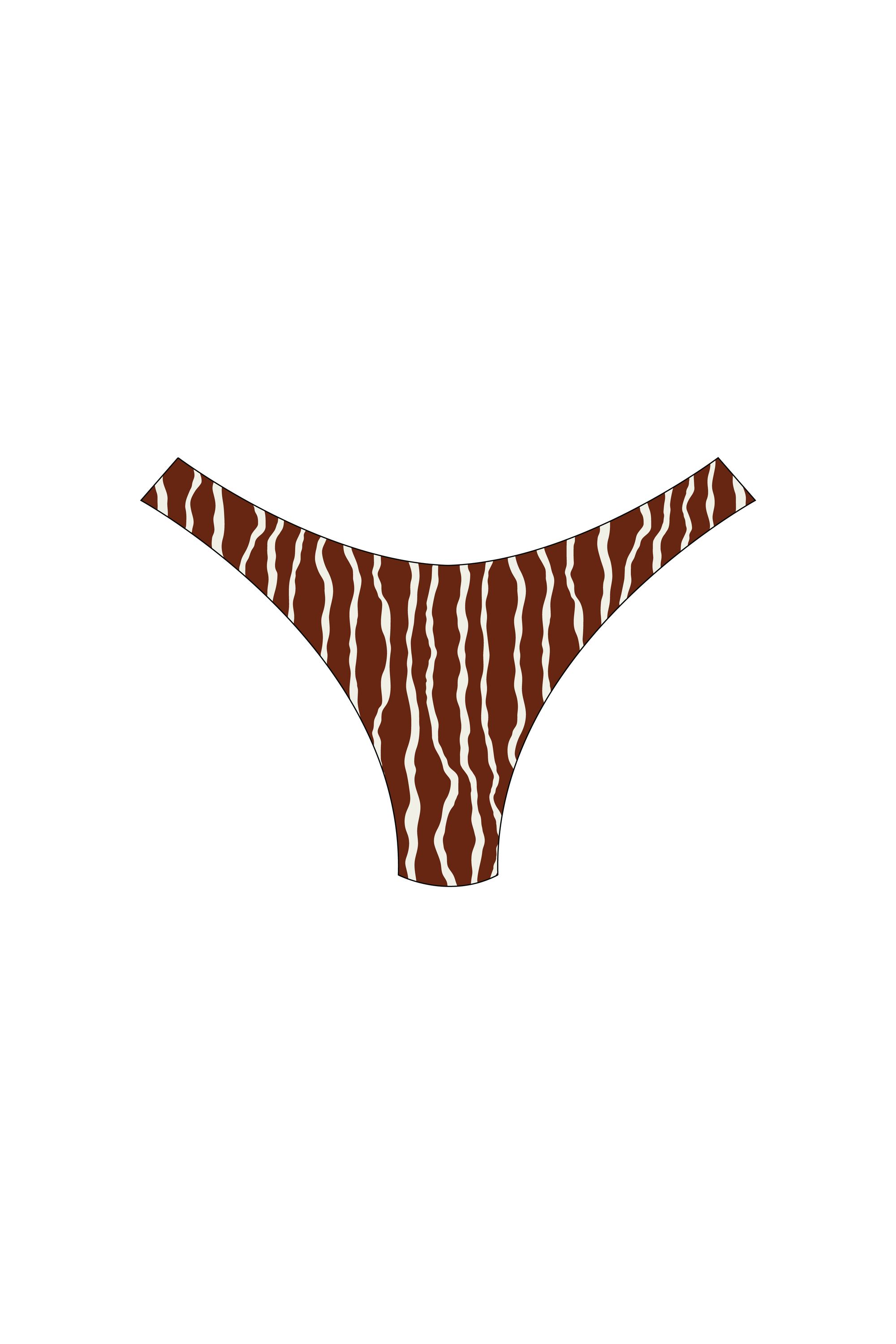 Brown Squiggle High-Leg Bikini Bottoms