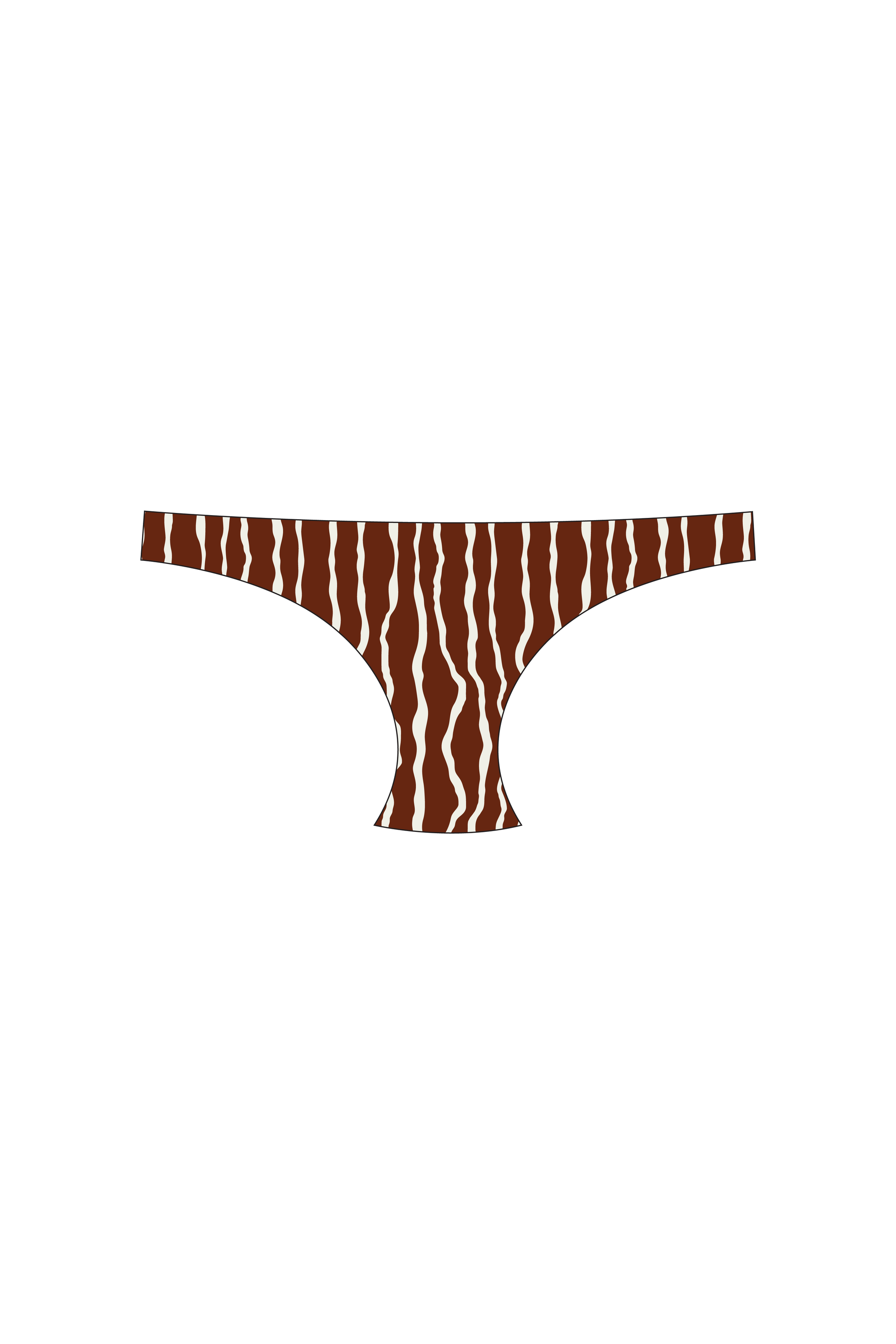 Brown Squiggle Tanga Bikini Bottom