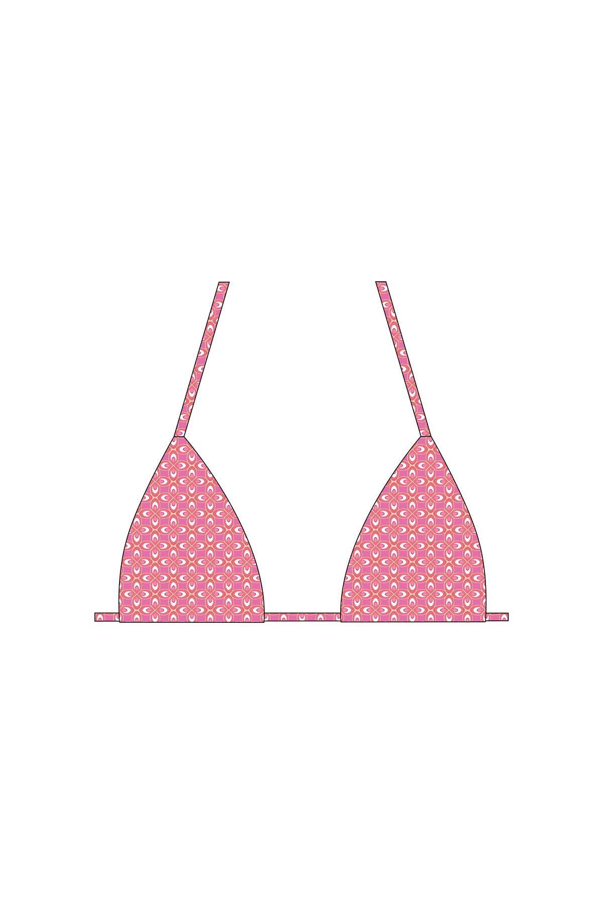Pink Phoenix Tie Bikini Top