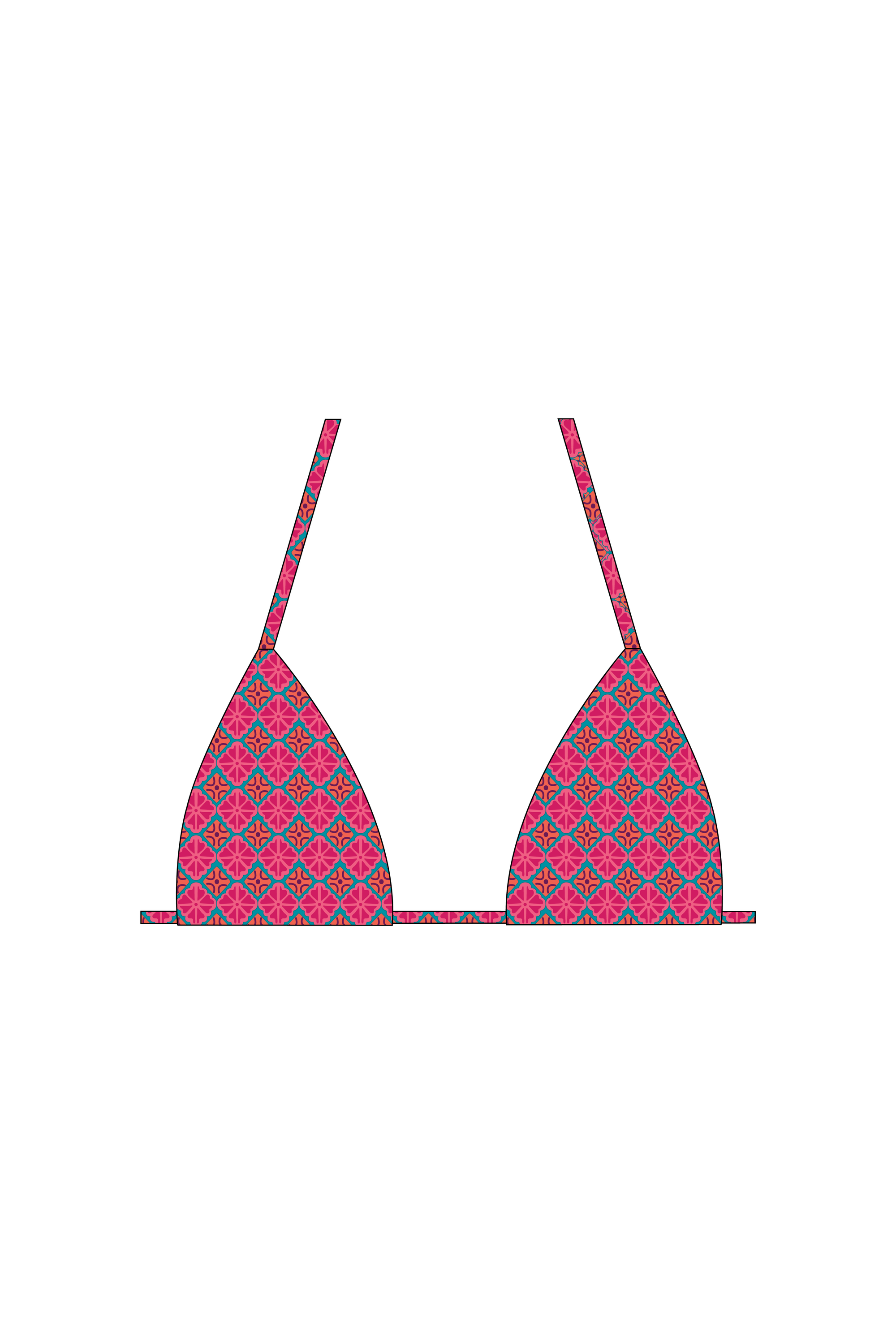 India Pink Tie Bikini Top