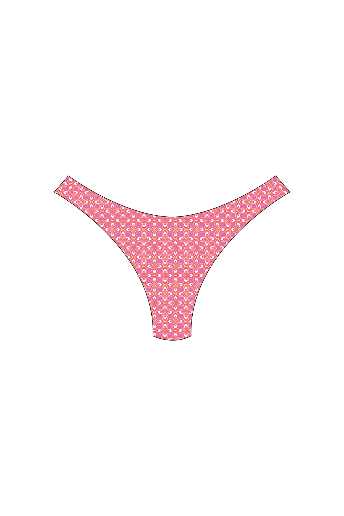 Pink Phoenix High-Leg Bikini Bottoms