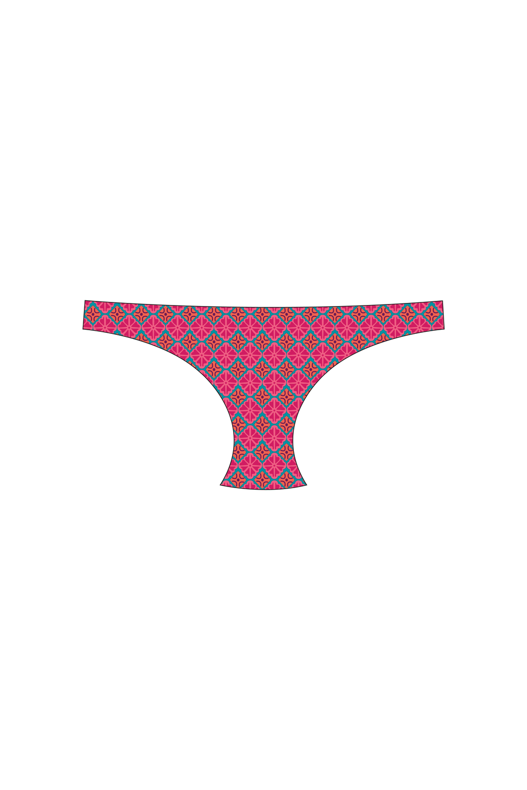India Pink Tanga Bikini Bottom