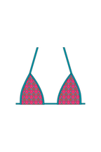 India Pink Contrast Tie Bikini Top