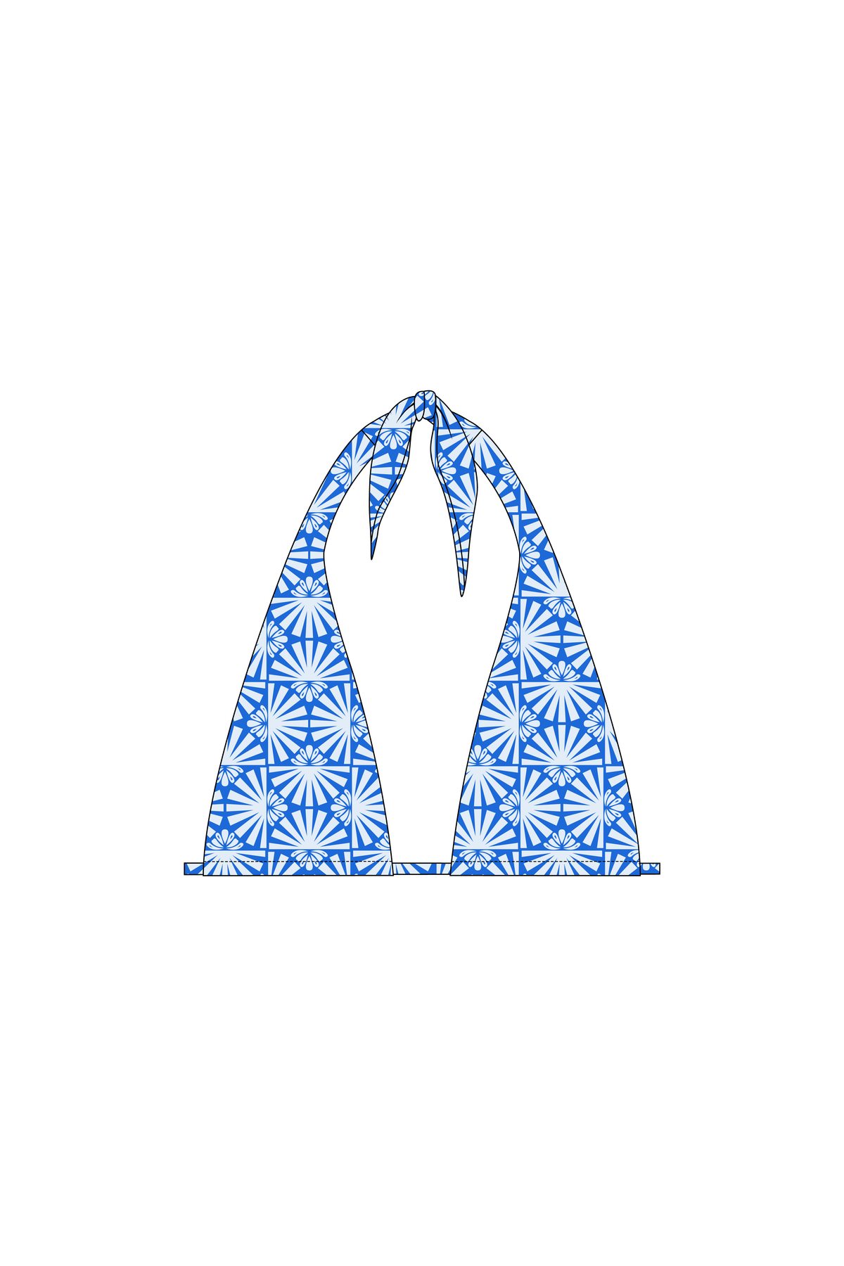 Blue Peacock Wrap Halter Top