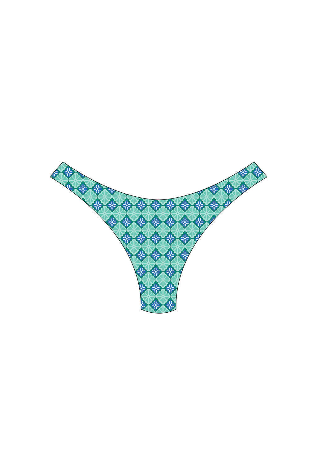 India Mint High-Leg Bikini Bottoms