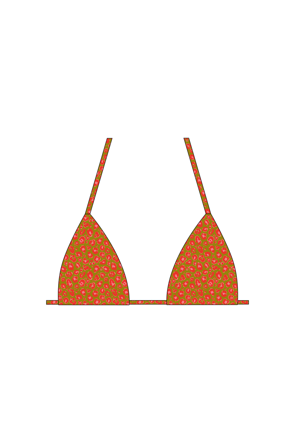 Pink & Olive Leopard Tie Bikini Top