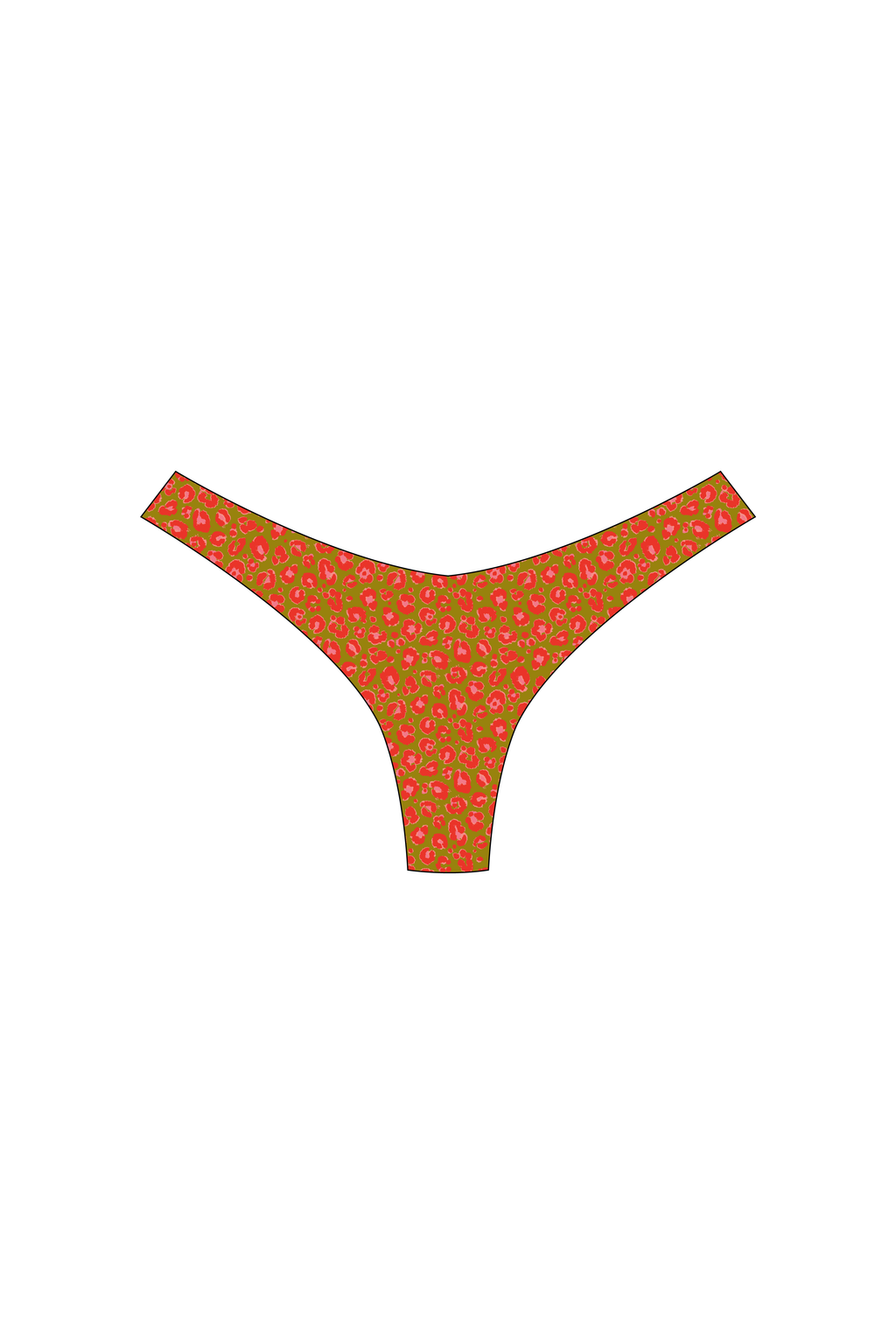 Pink & Olive Leopard Brazilian Bikini Bottoms
