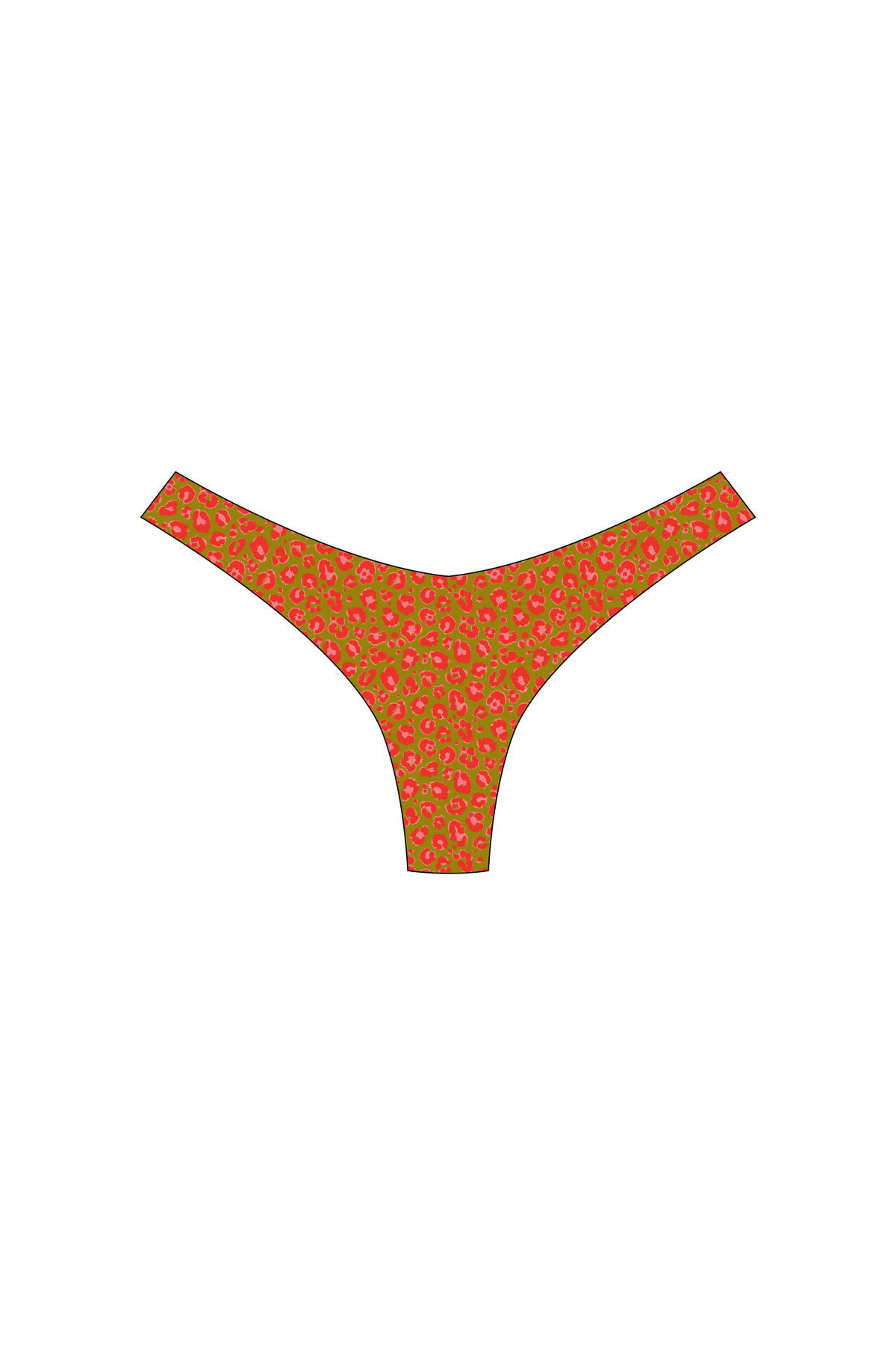 Pink & Olive Leopard Brazilian Bikini Bottoms