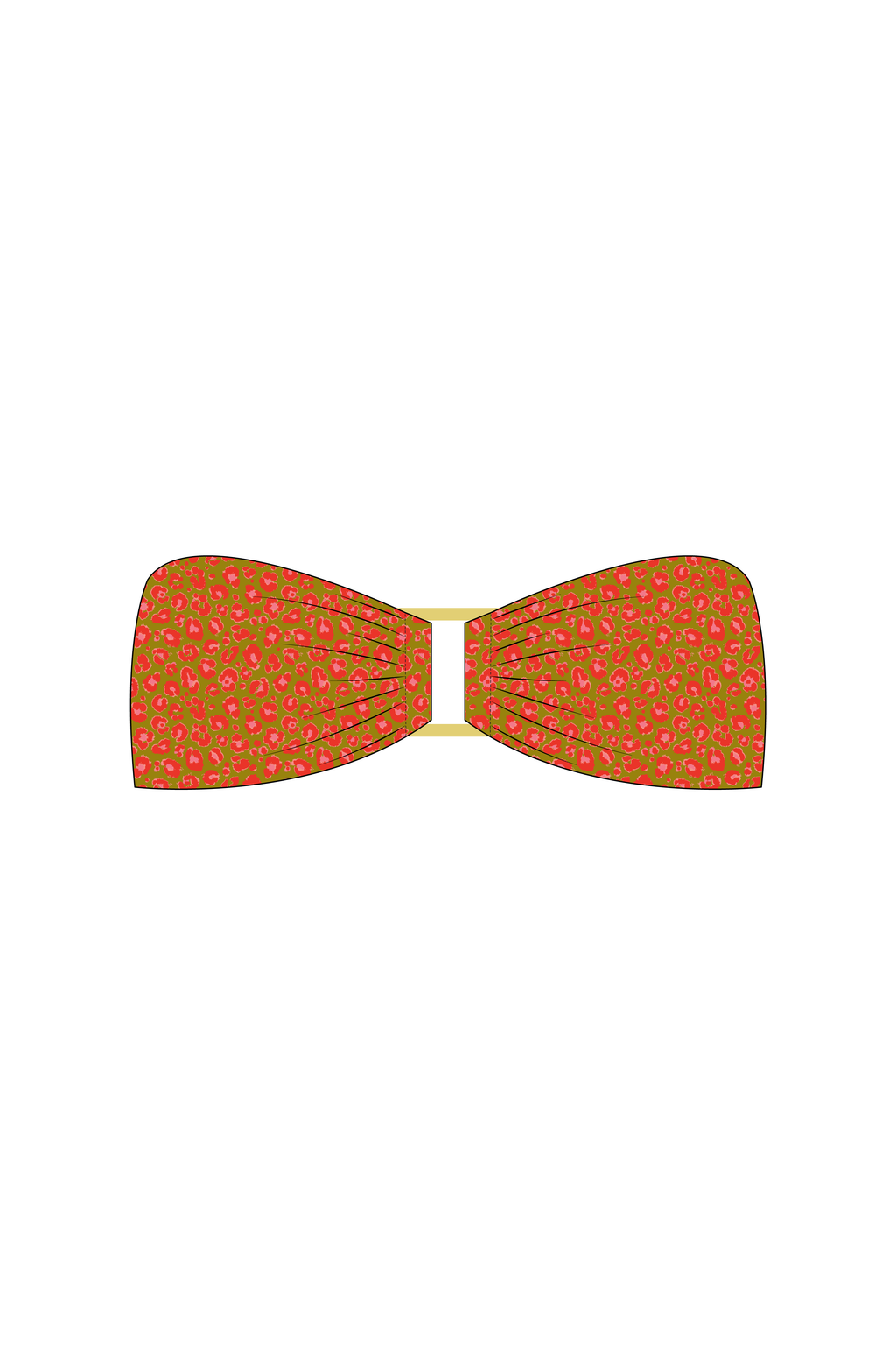 Pink & Olive Leopard Tube Bikini Top