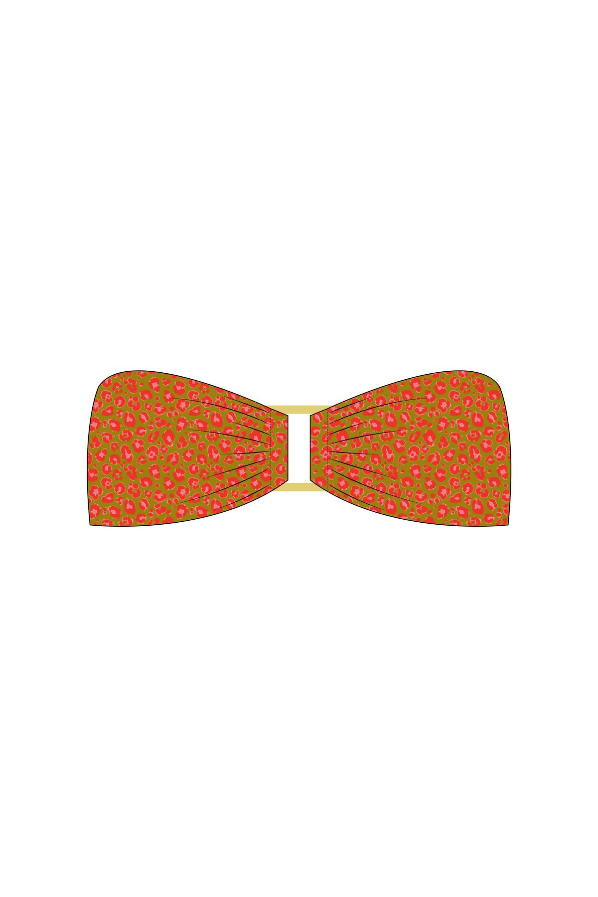 Pink & Olive Leopard Tube Bikini Top