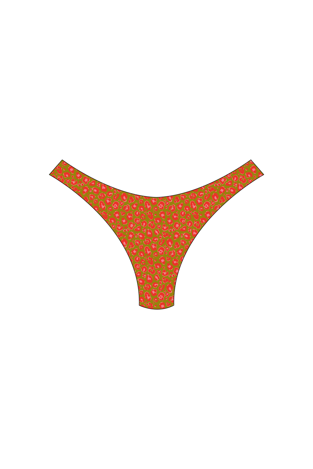 Pink & Olive Leopard High-Leg Bikini Bottoms