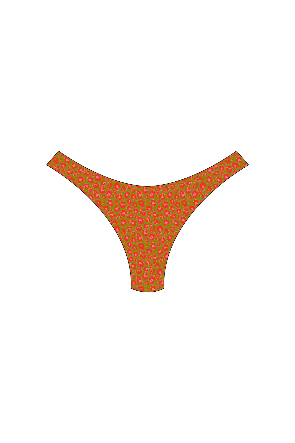 Pink & Olive Leopard High-Leg Bikini Bottoms