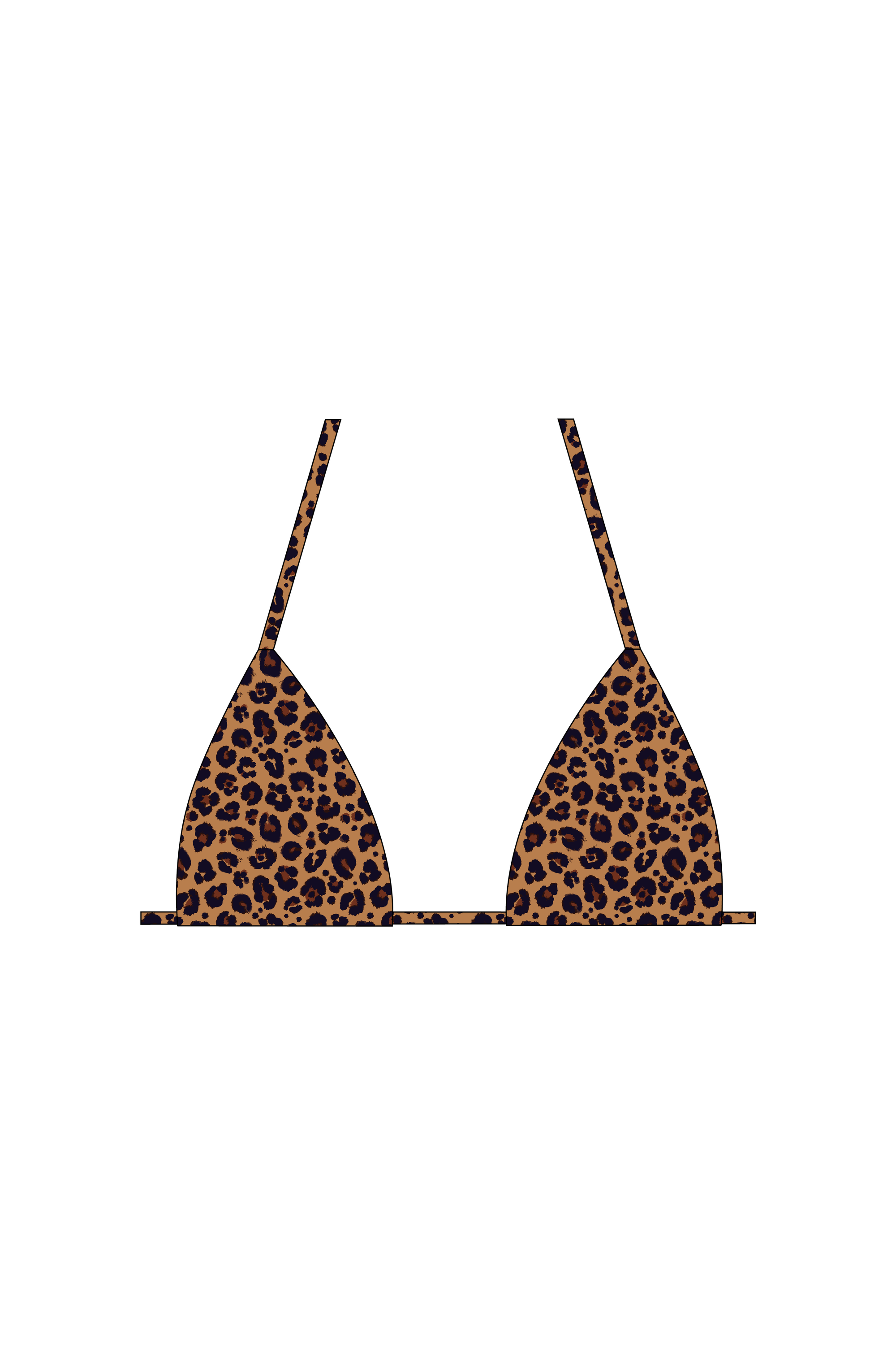 Brown Leopard Tie Bikini Top