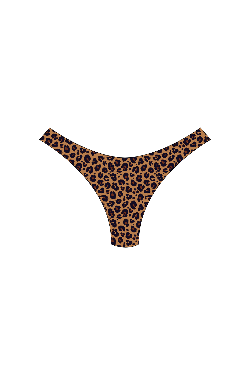 Brown Leopard High-Leg Bikini Bottoms