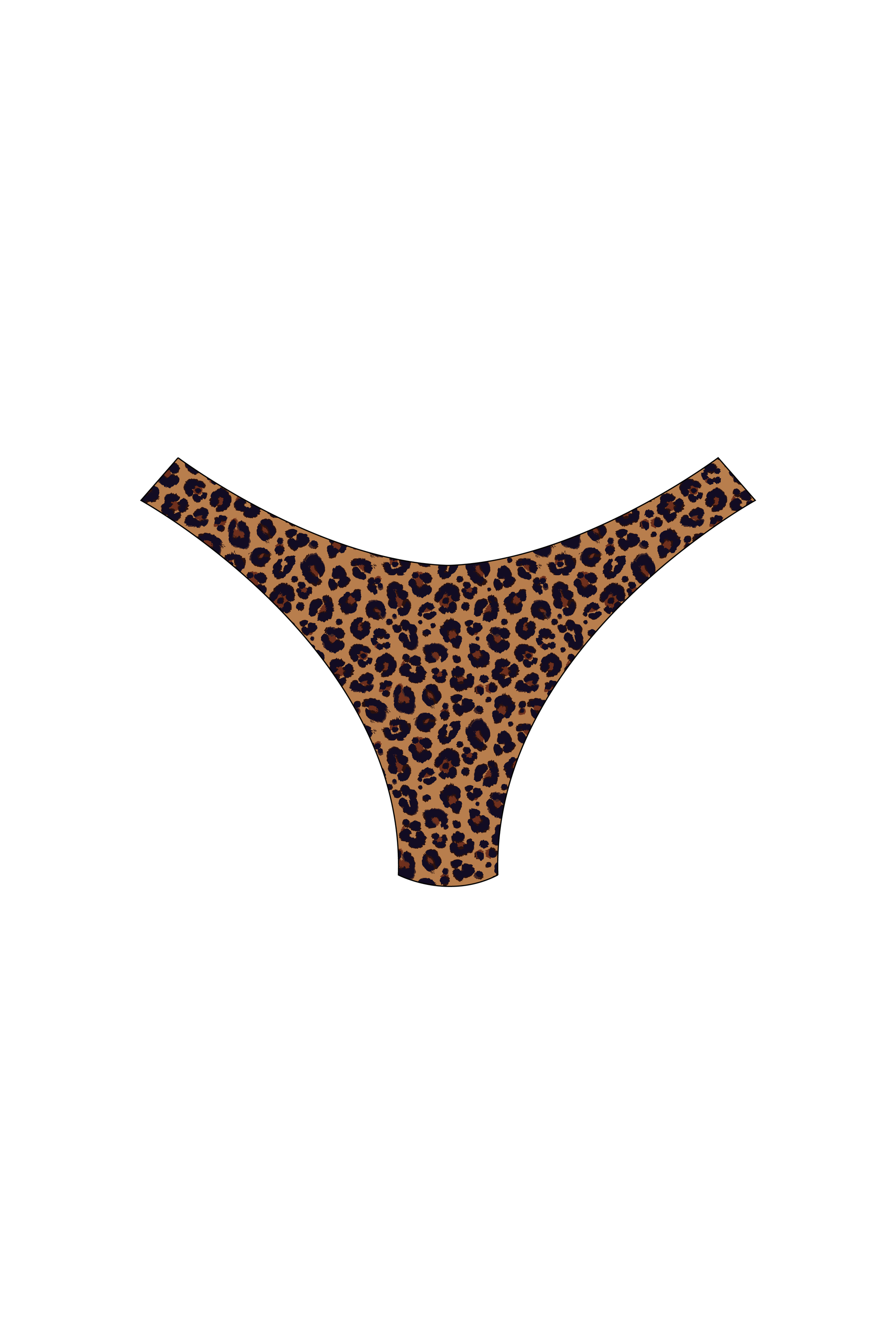 Brown Leopard High-Leg Bikini Bottoms