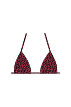 Red Leopard Tie Bikini Top