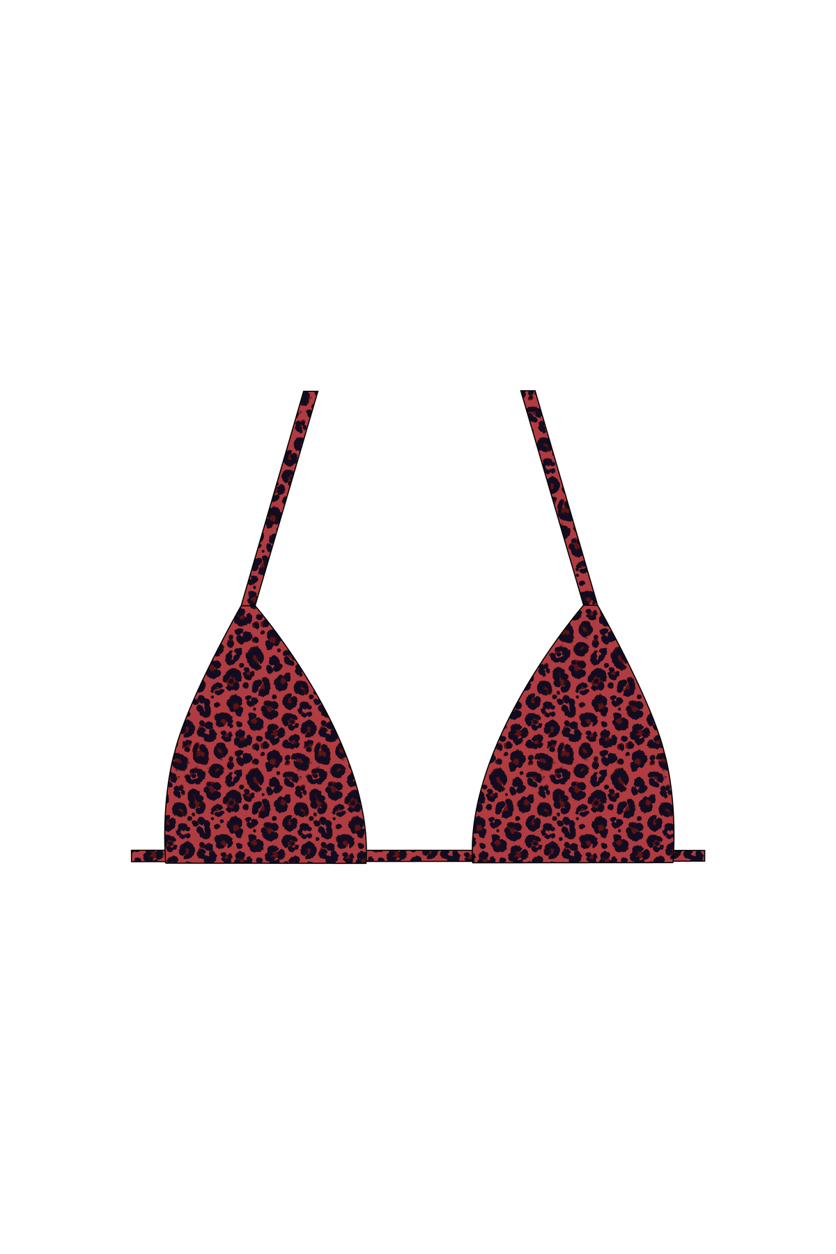 Red Leopard Tie Bikini Top