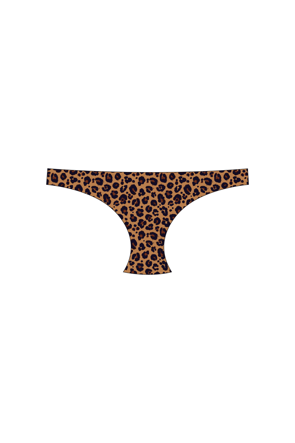 Brown Leopard Tanga Bikini Bottom