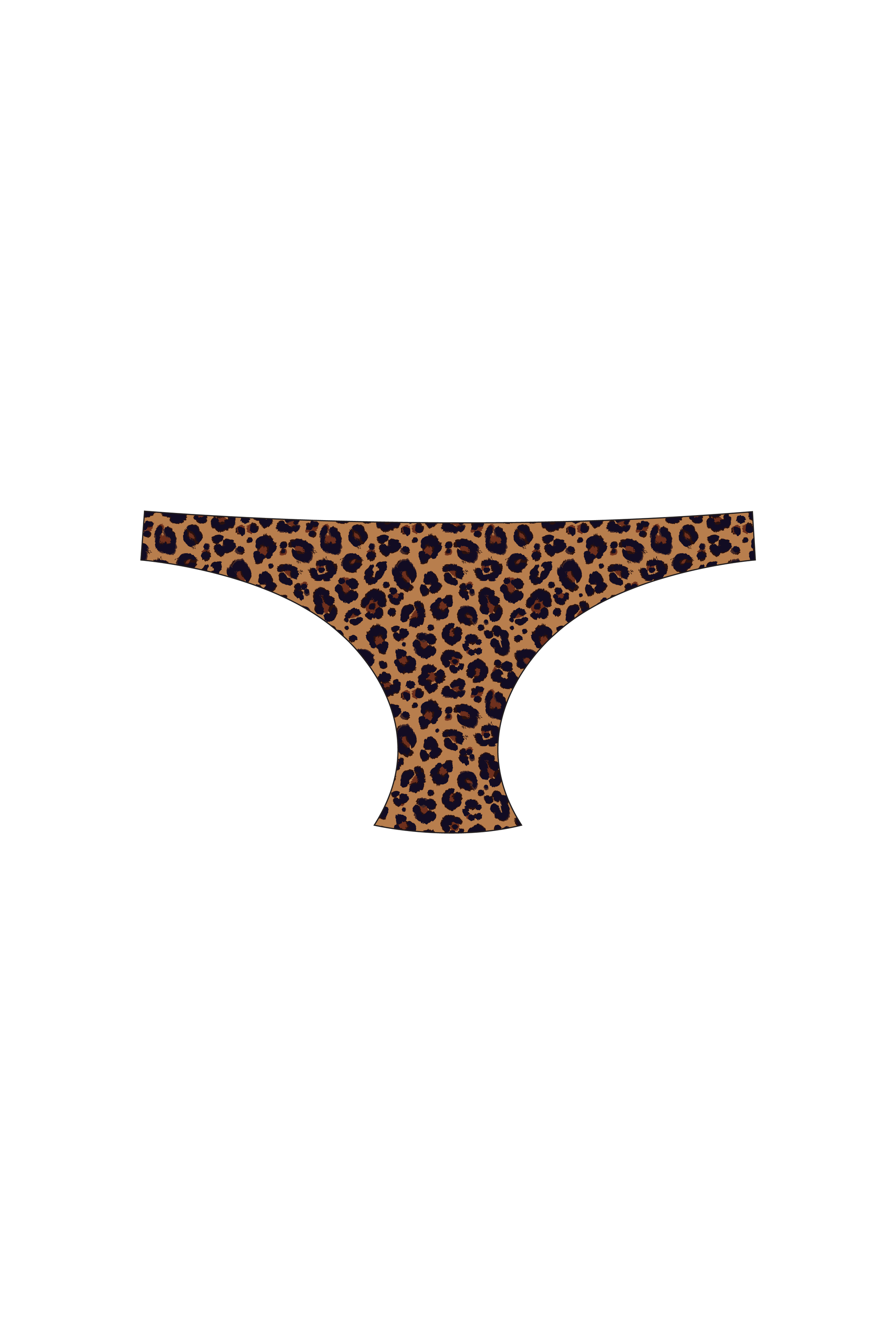 Brown Leopard Tanga Bikini Bottom