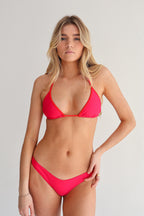 Barbie Pink Contrast Tie Bikini Top
