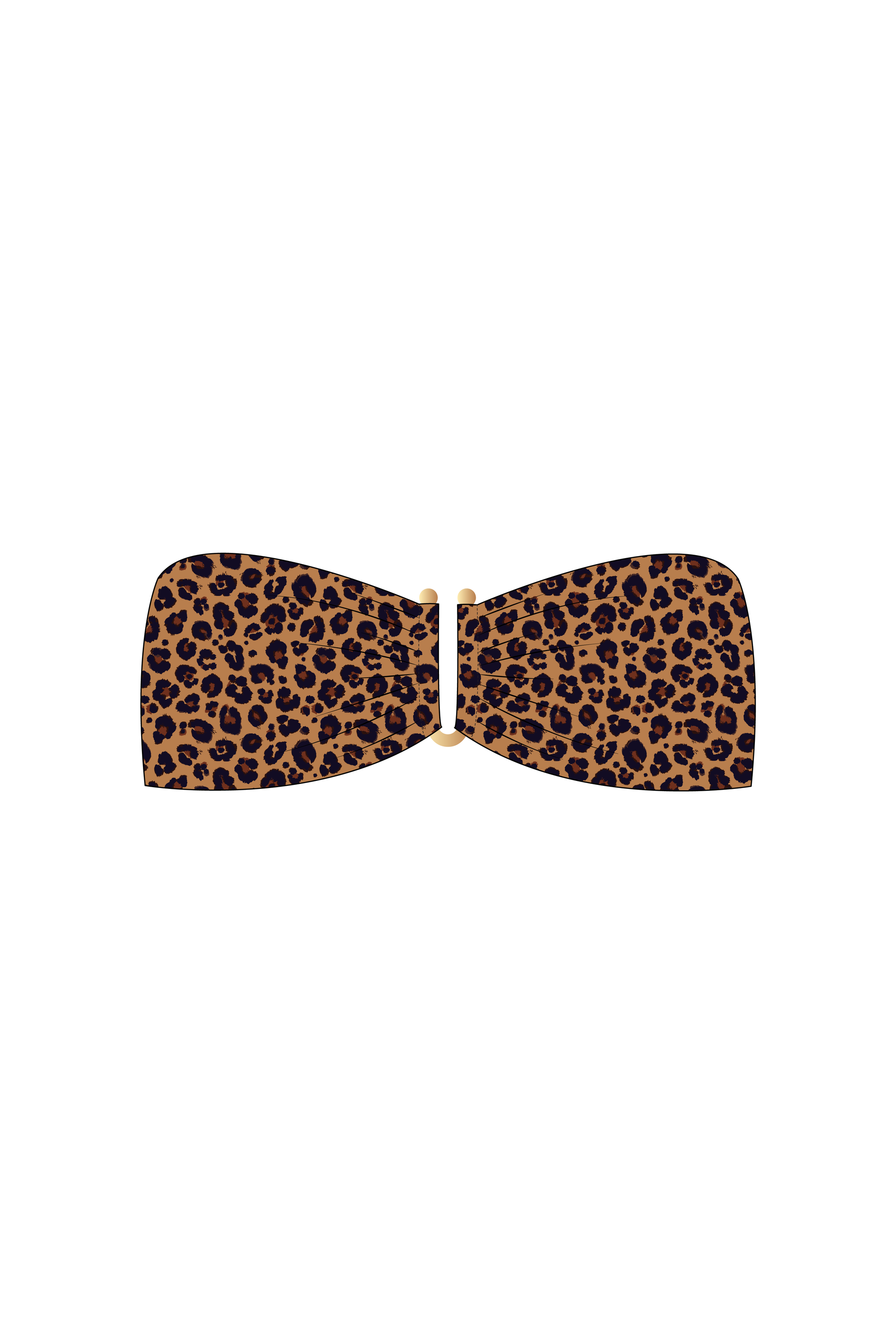 Brown Leopard Tube Bikini Top