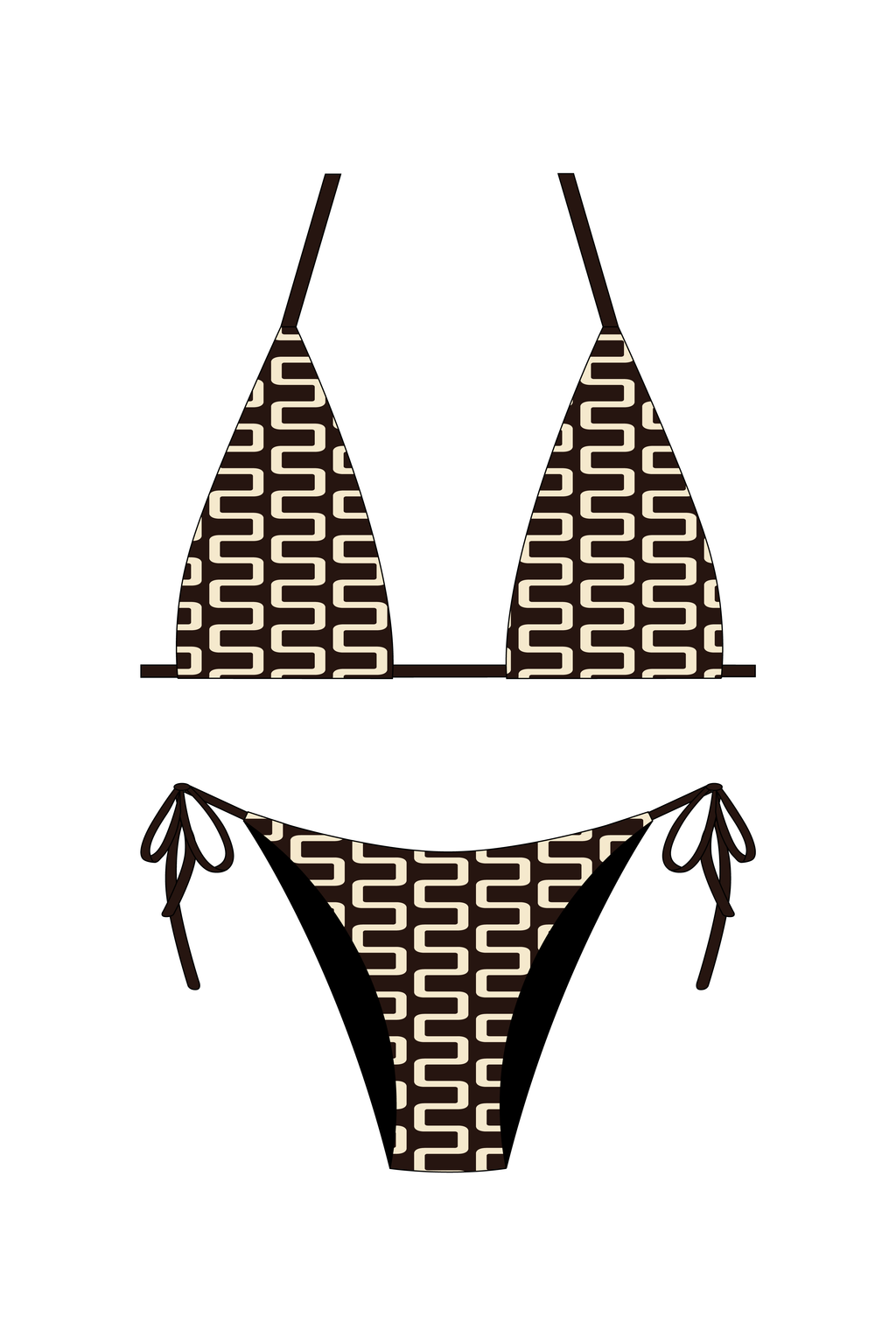 Maze Brown Bikini Set