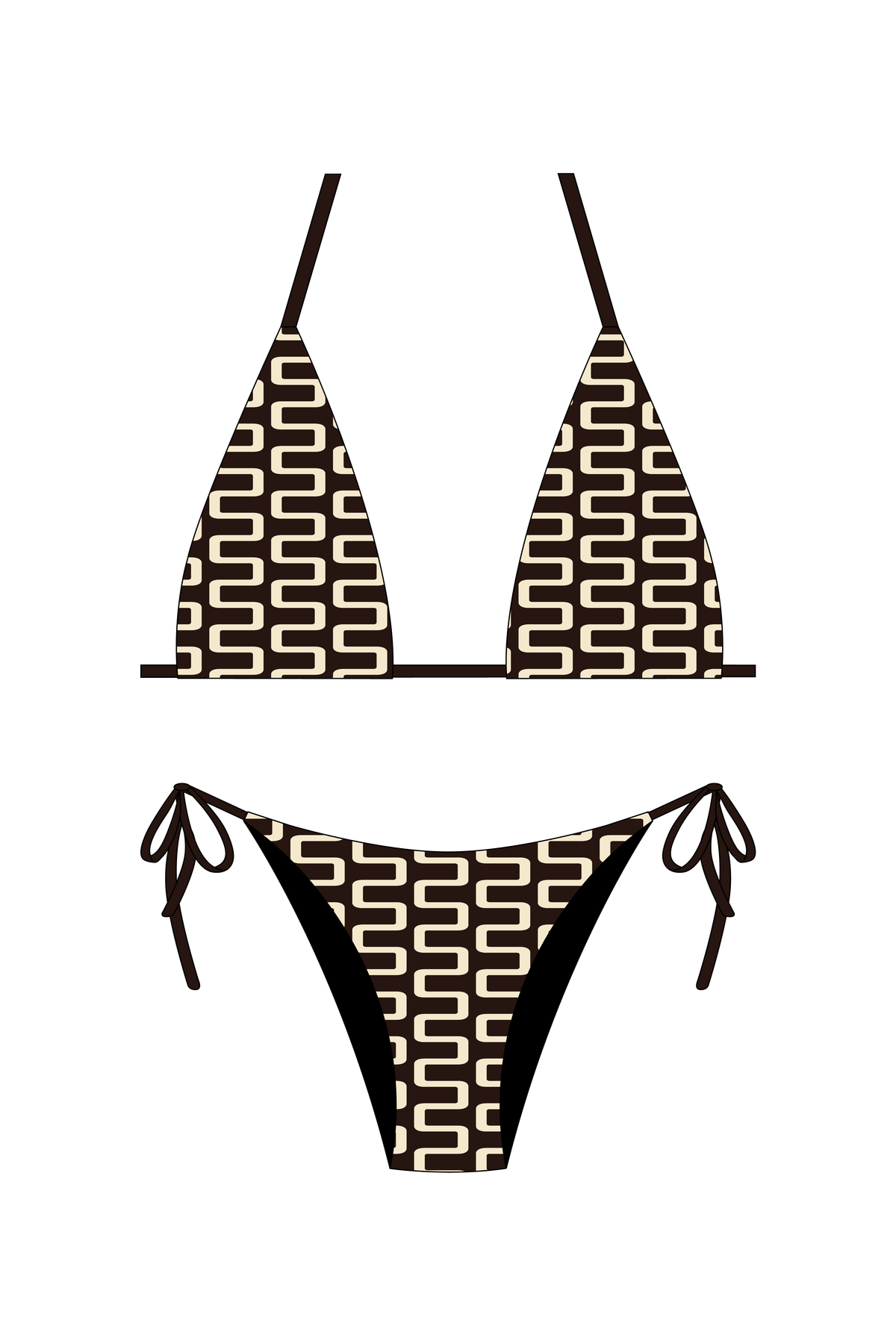 Maze Brown Bikini Set