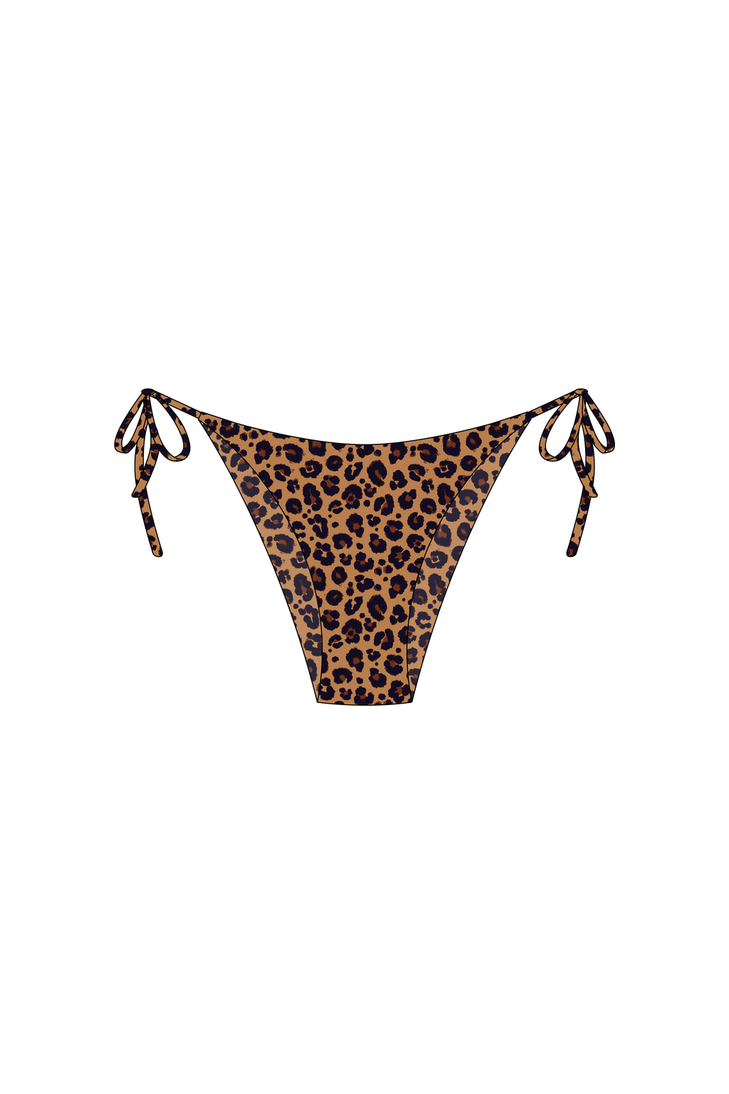 Brown Leopard String Bikini Bottoms